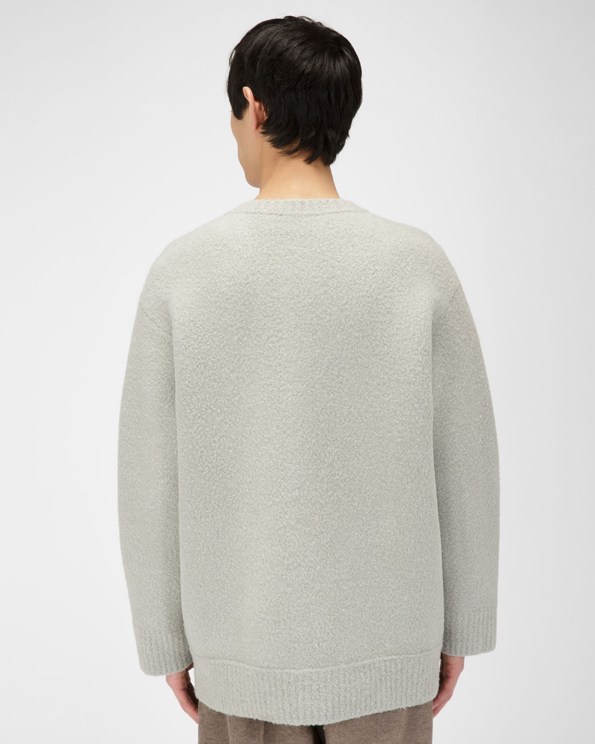 Cardigan Bouclé In Misto Lana Celeste - Uomo - Bally - 03