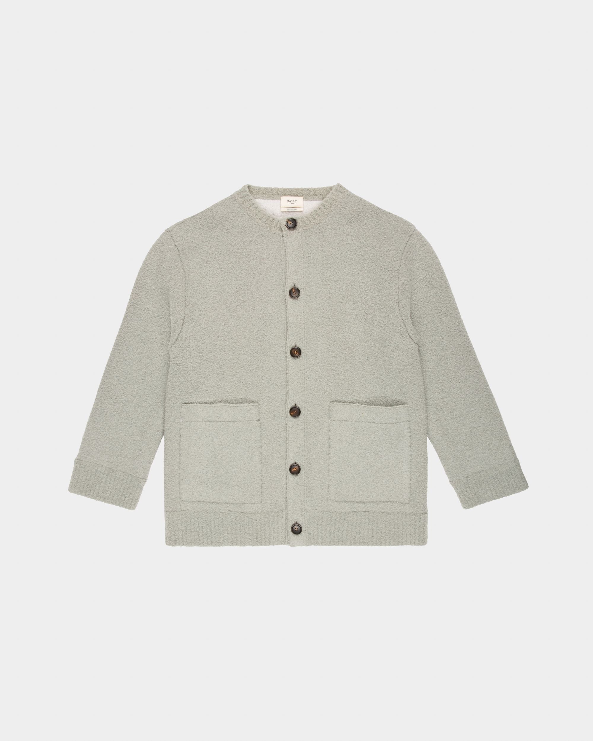 Cardigan Bouclé In Misto Lana Celeste - Uomo - Bally - 04