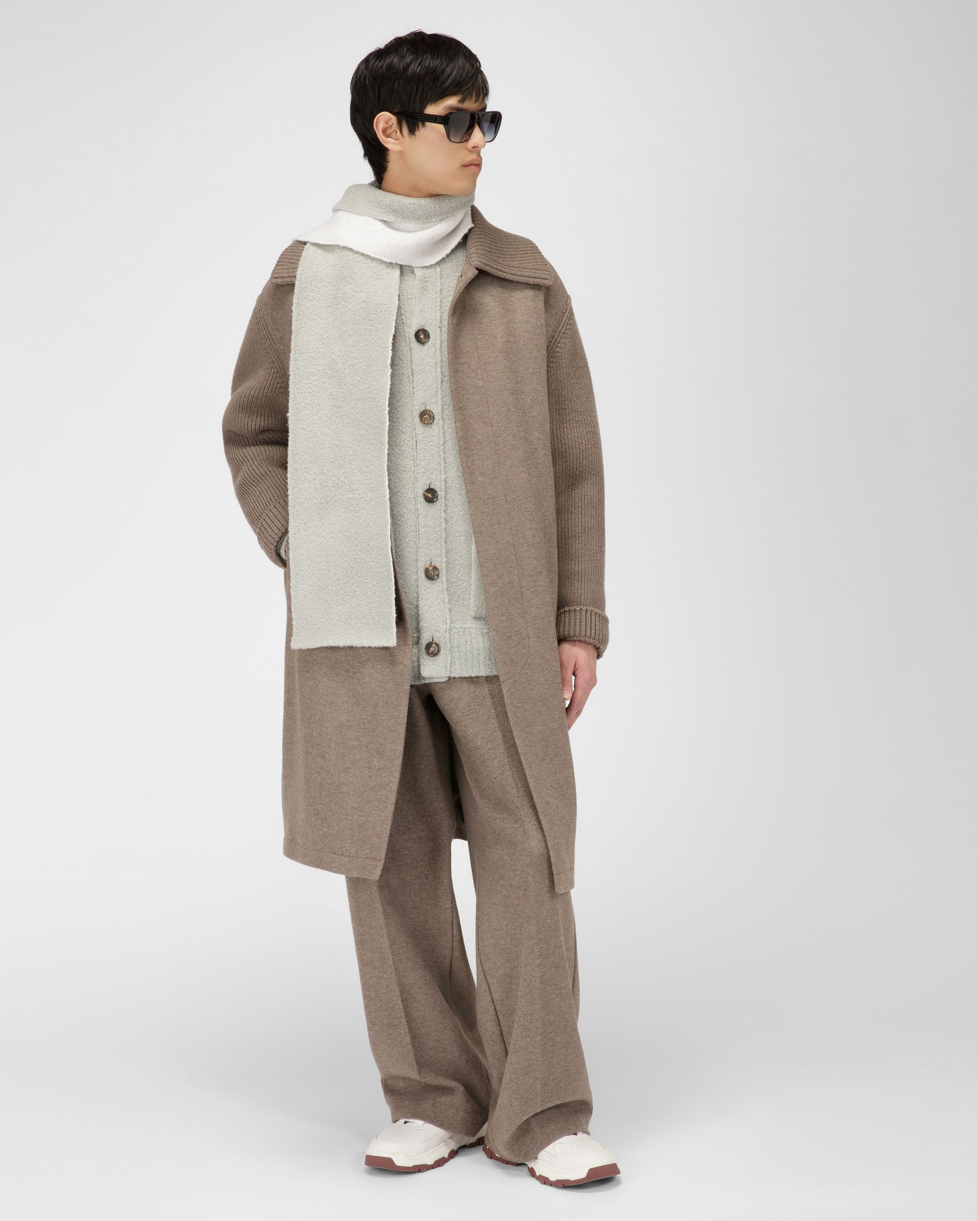 Cardigan Bouclé In Misto Lana Celeste - Uomo - Bally - 05