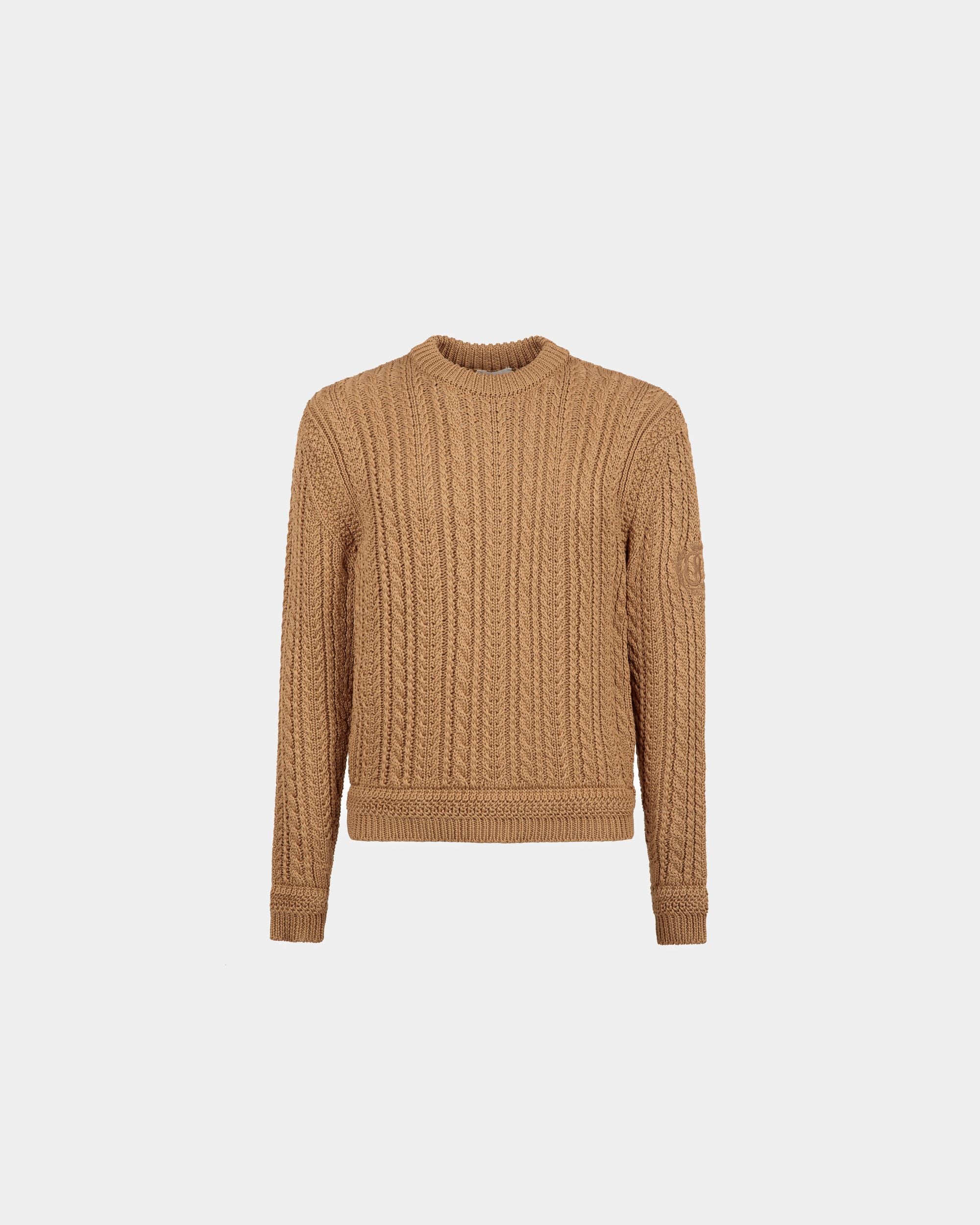 Maglione A Trecce In Cotone Color Cammello - Uomo - Bally - 01