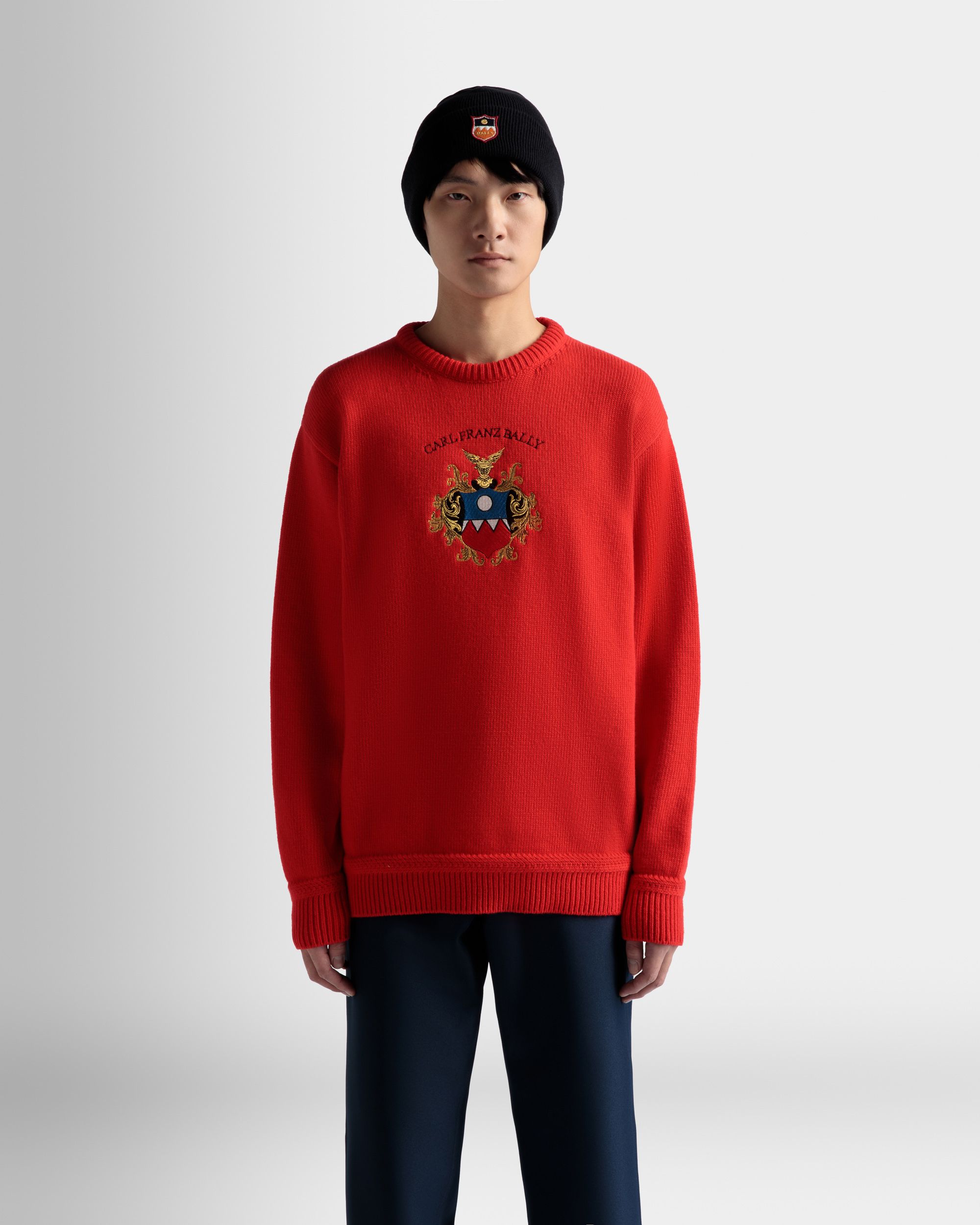 Maglione In Lana Rossa - Uomo - Bally - 03
