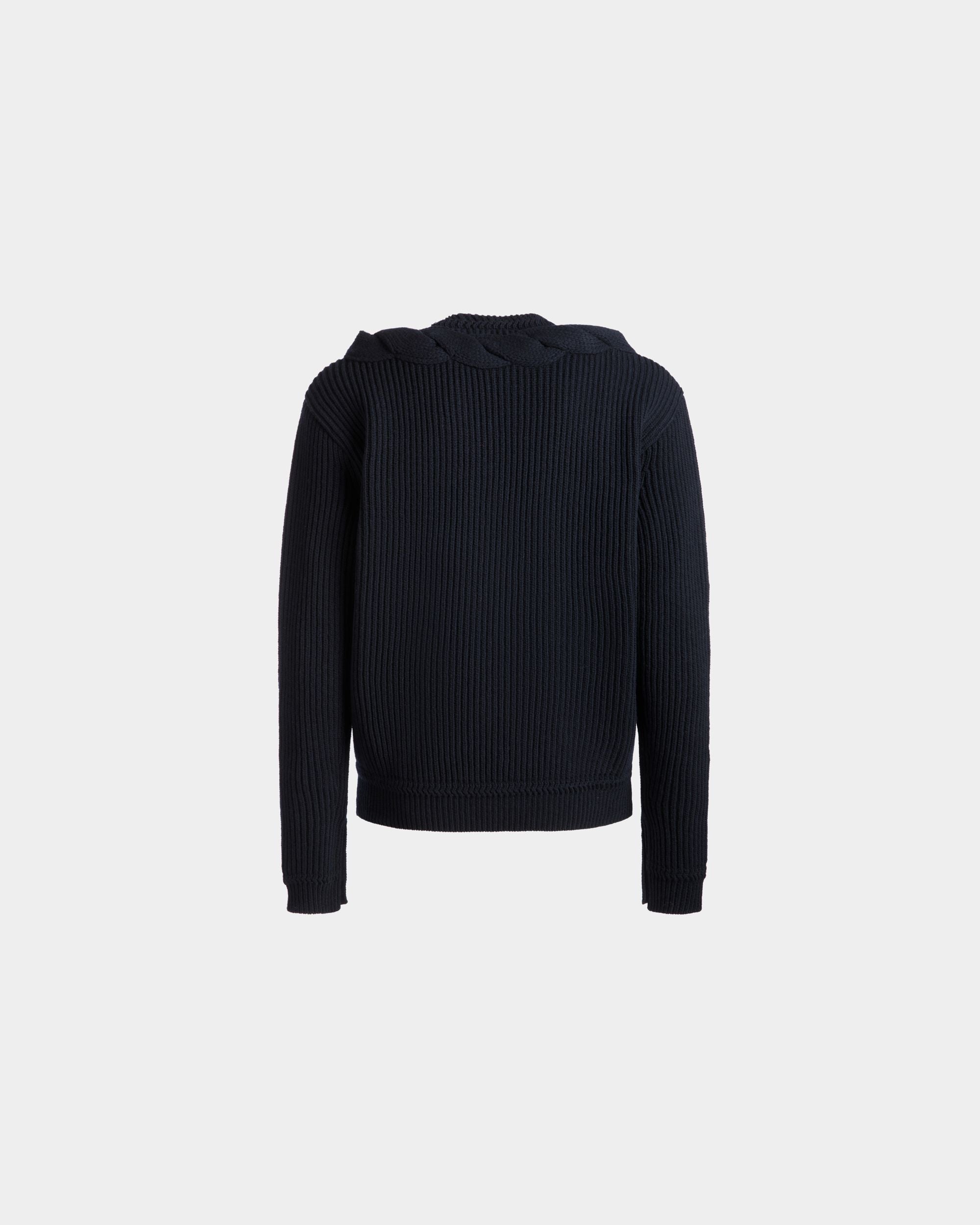 Maglione Girocollo Adrien Brody Travel Collection In Lana Navy Blue - Uomo - Bally - 09