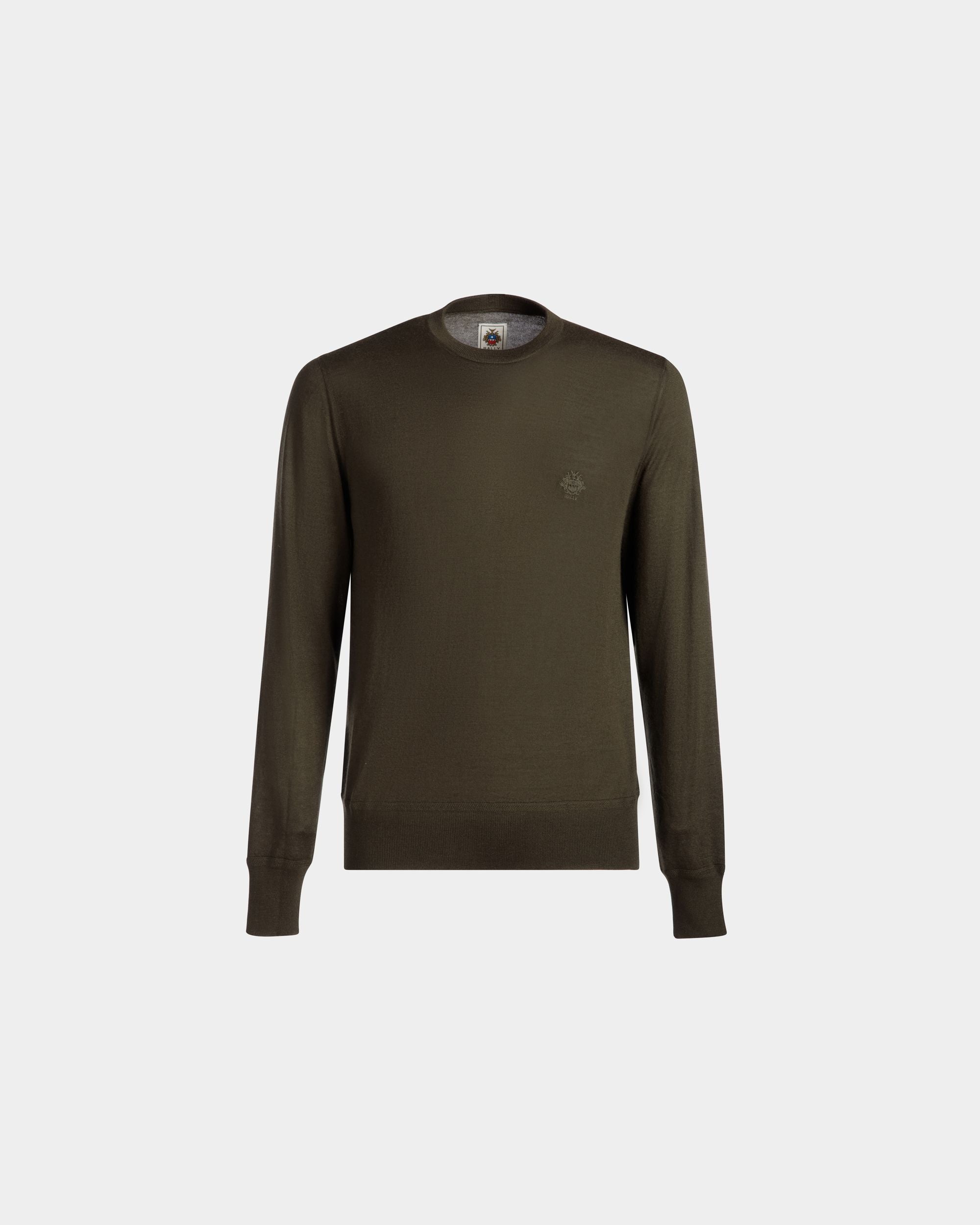 Maglione Girocollo Adrien Brody Travel Collection In Cachemire Military Green - Uomo - Bally - 01
