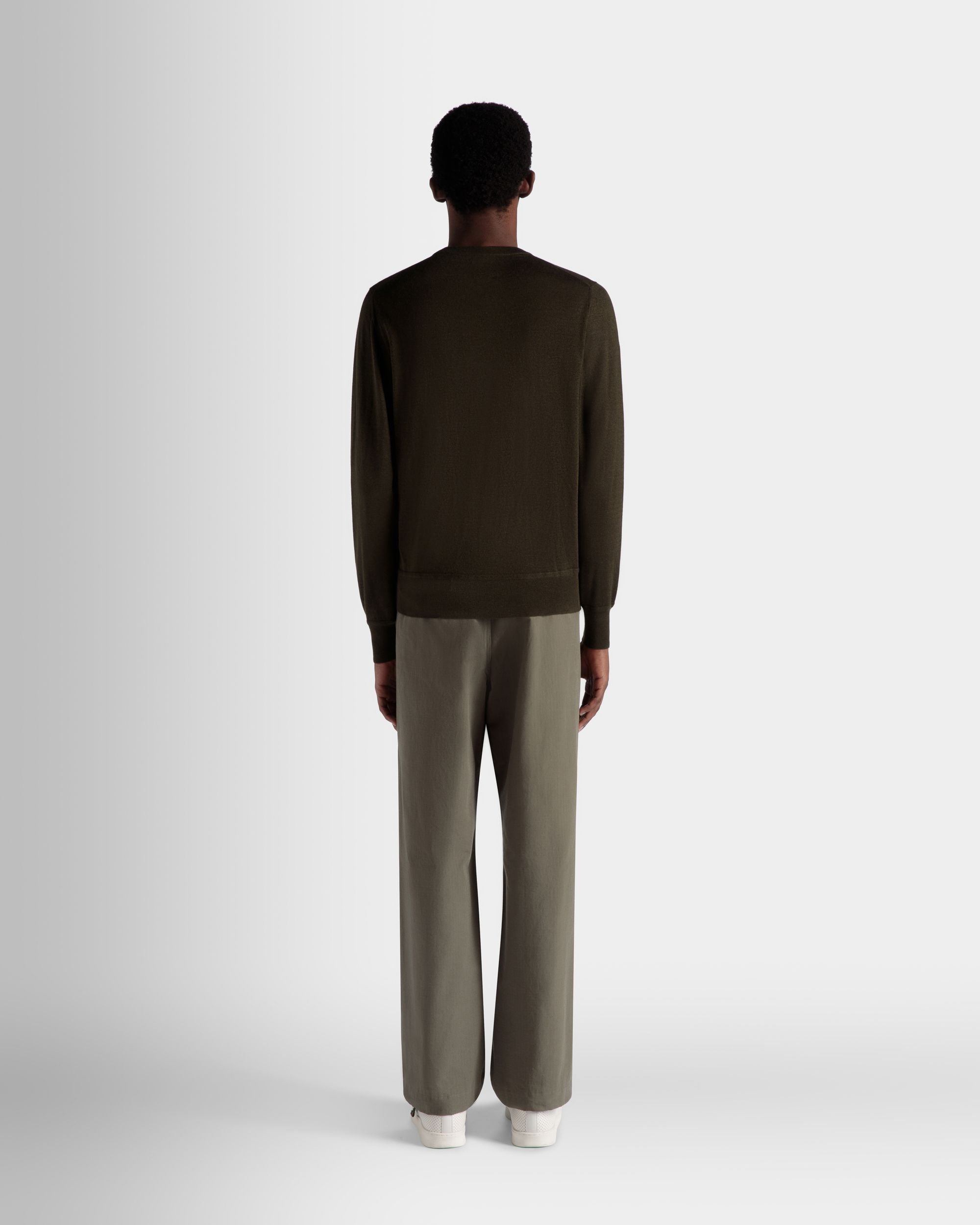 Maglione Girocollo Adrien Brody Travel Collection In Cachemire Military Green - Uomo - Bally - 08