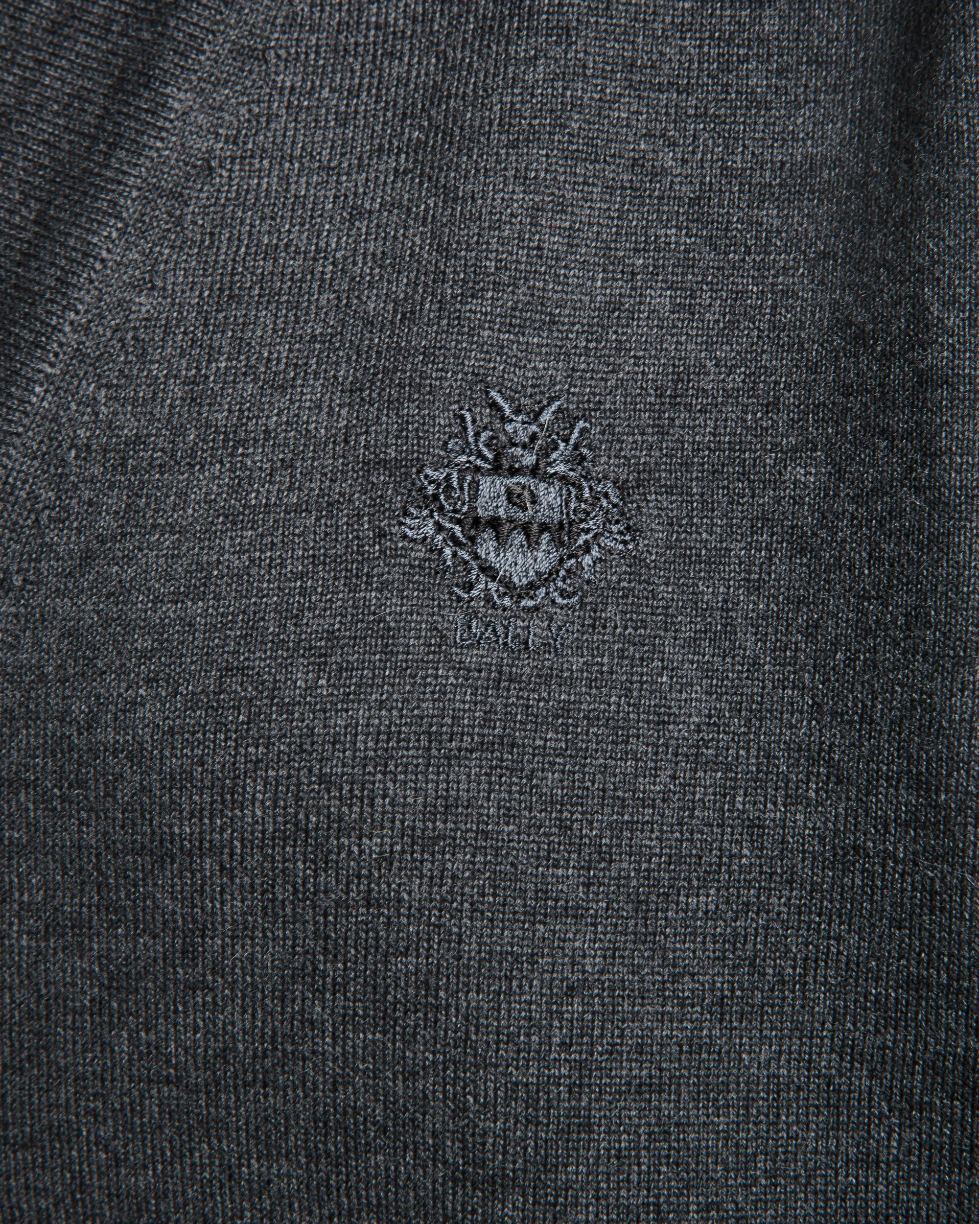 Cardigan In Lana Grigio Scuro Con Logo Bally Crest - Uomo - Bally - 02