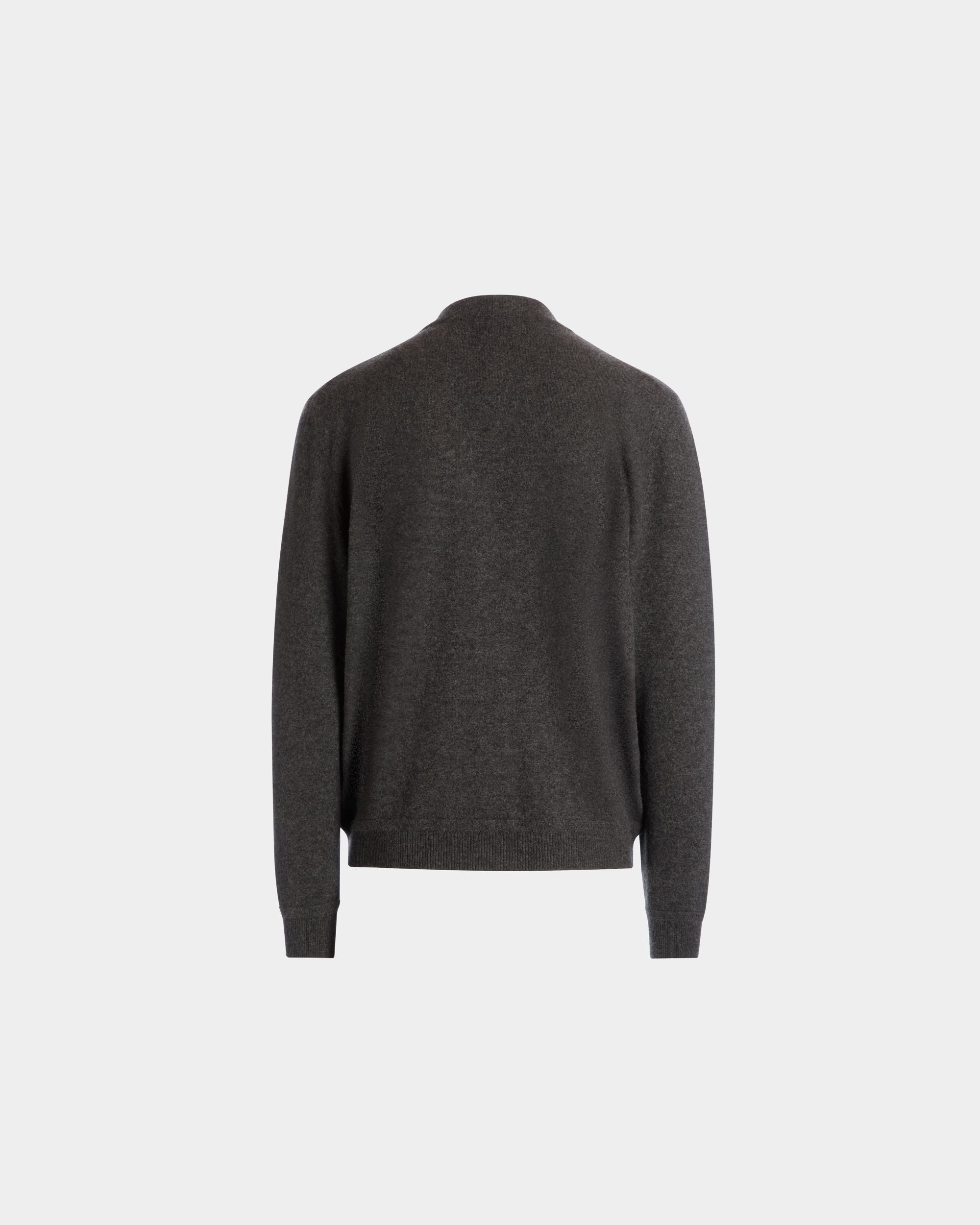 Cardigan In Cashmere Grigio Scuro Con Logo Bally Crest - Uomo - Bally - 07