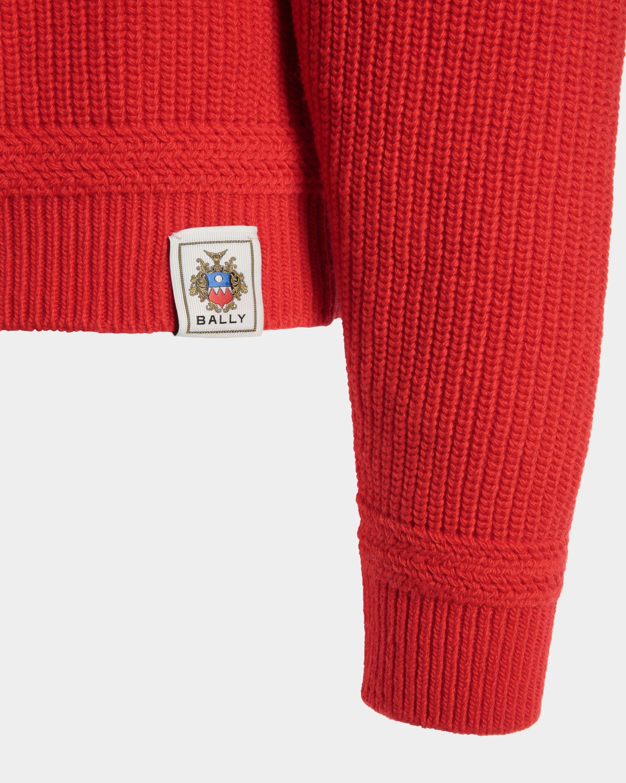 Pullover Girocollo In Lana Candy Red Con Logo Bally Crest - Uomo - Bally - 05