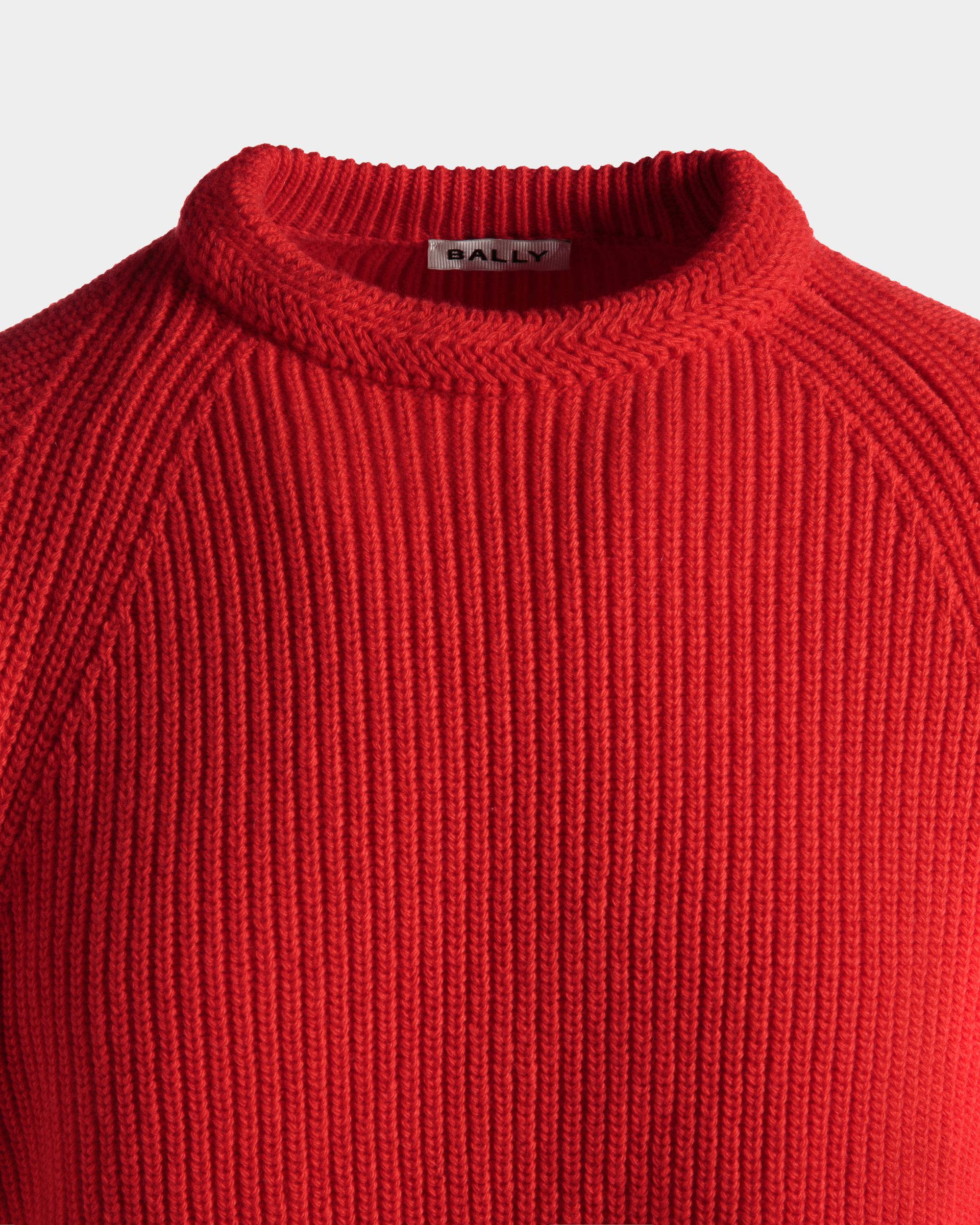 Pullover Girocollo In Lana Candy Red Con Logo Bally Crest - Uomo - Bally - 06