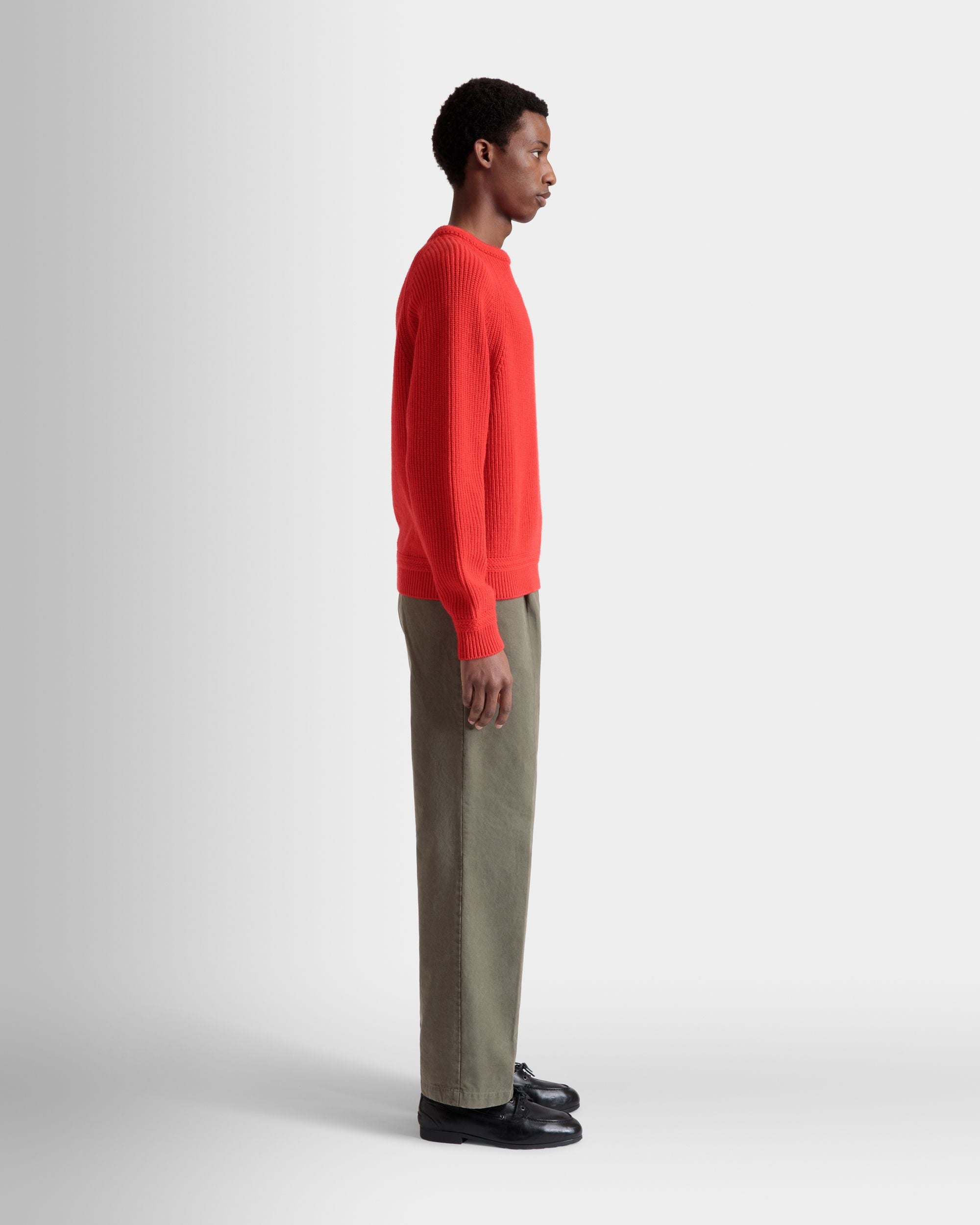 Pullover Girocollo In Lana Candy Red Con Logo Bally Crest - Uomo - Bally - 07