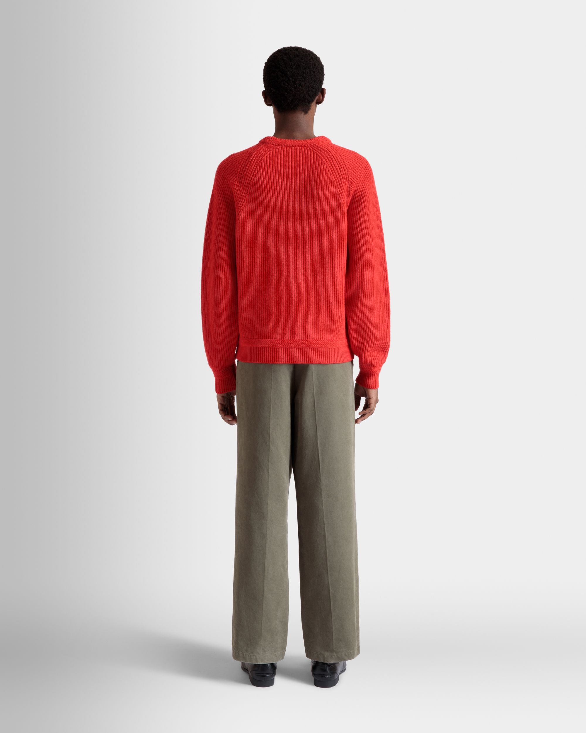Pullover Girocollo In Lana Candy Red Con Logo Bally Crest - Uomo - Bally - 08