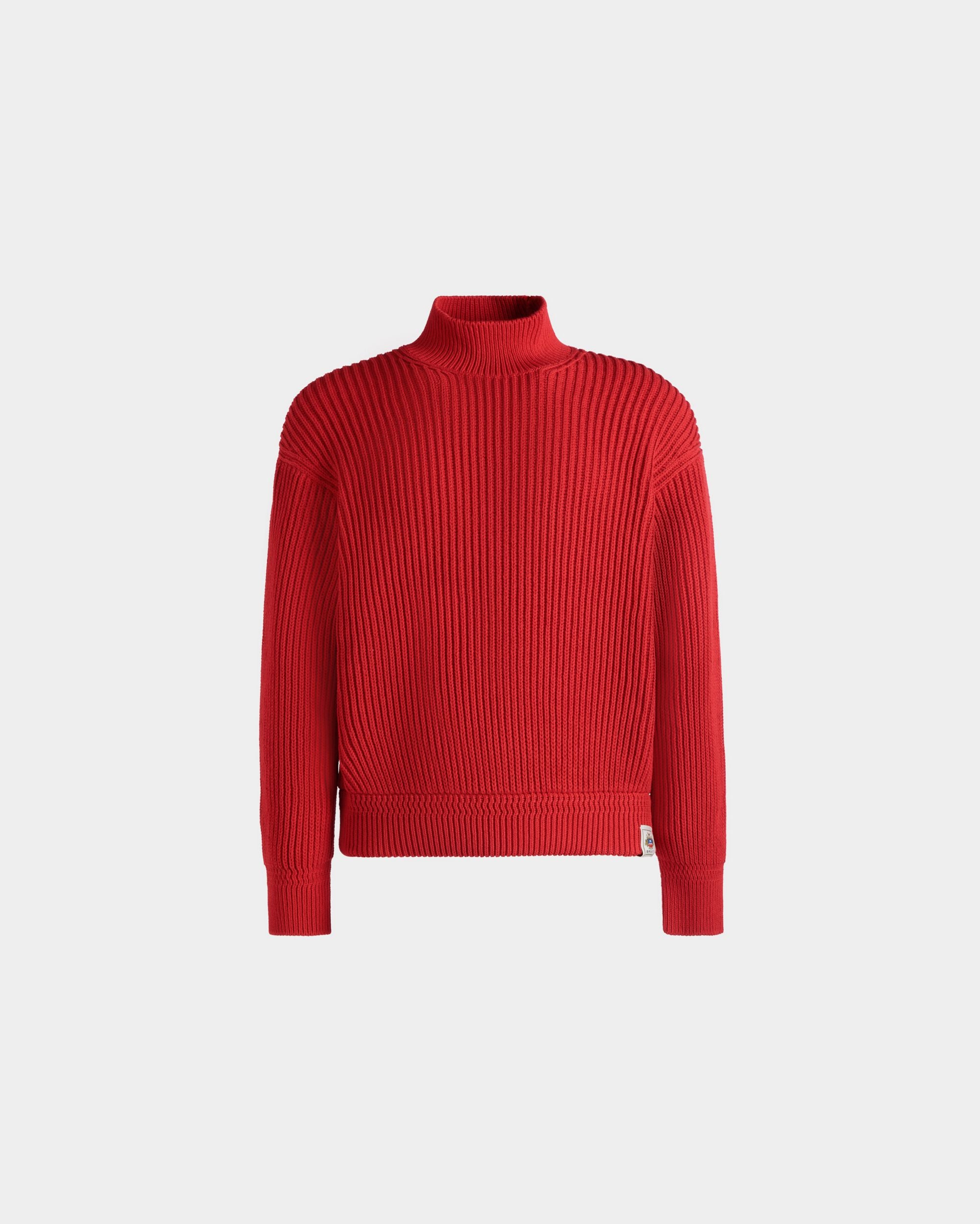 Maglione A Collo Alto In Cotone Candy Red - Uomo - Bally - 01