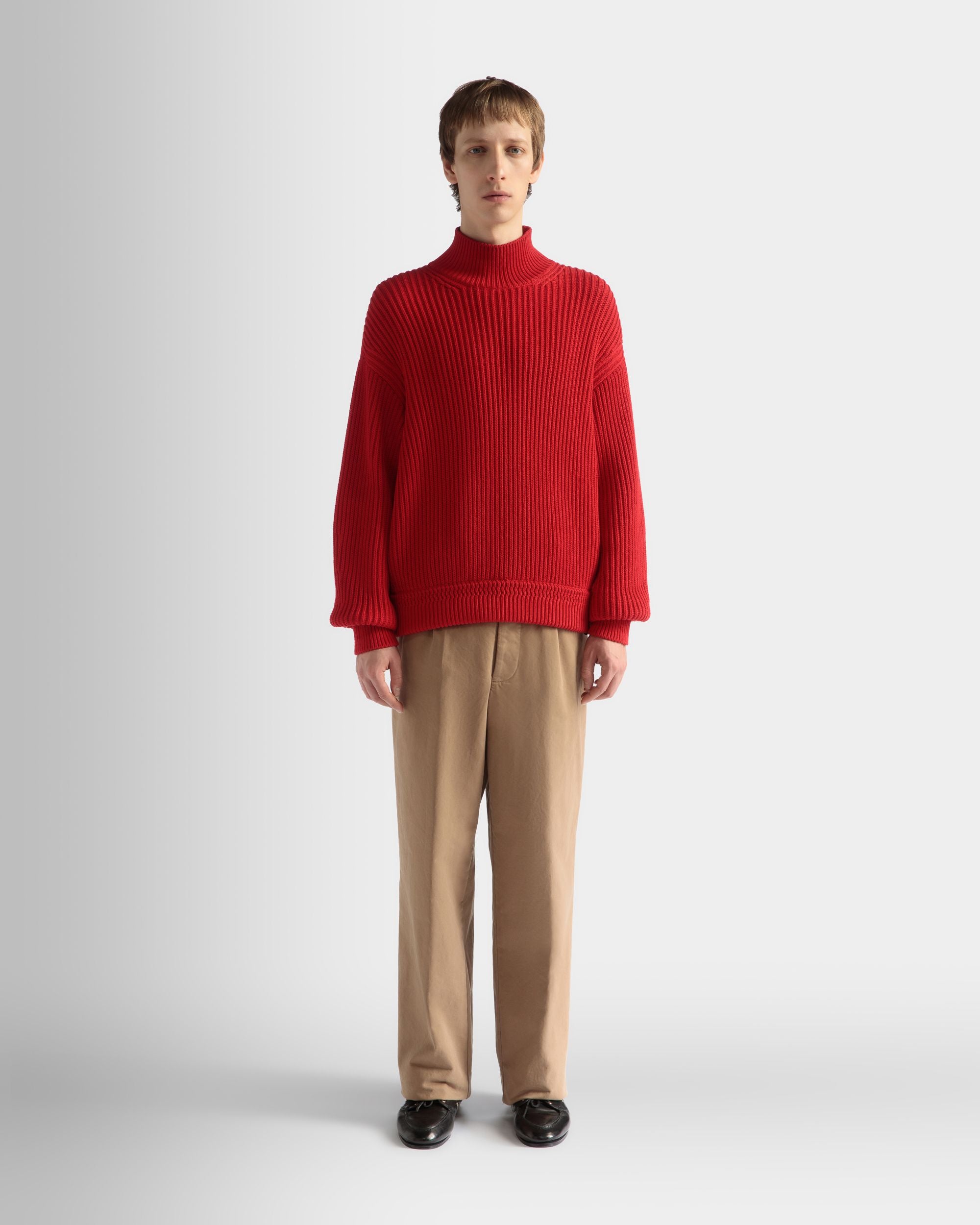 Maglione A Collo Alto In Cotone Candy Red - Uomo - Bally - 02