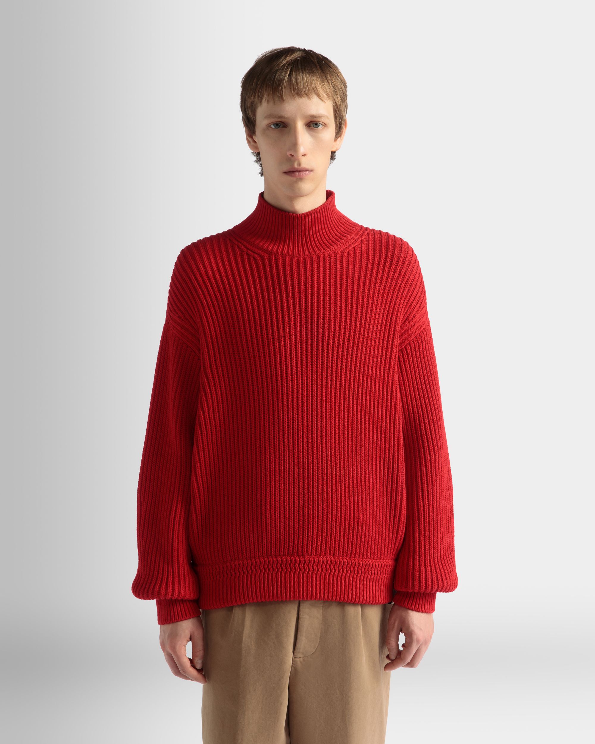 Maglione A Collo Alto In Cotone Candy Red - Uomo - Bally - 03