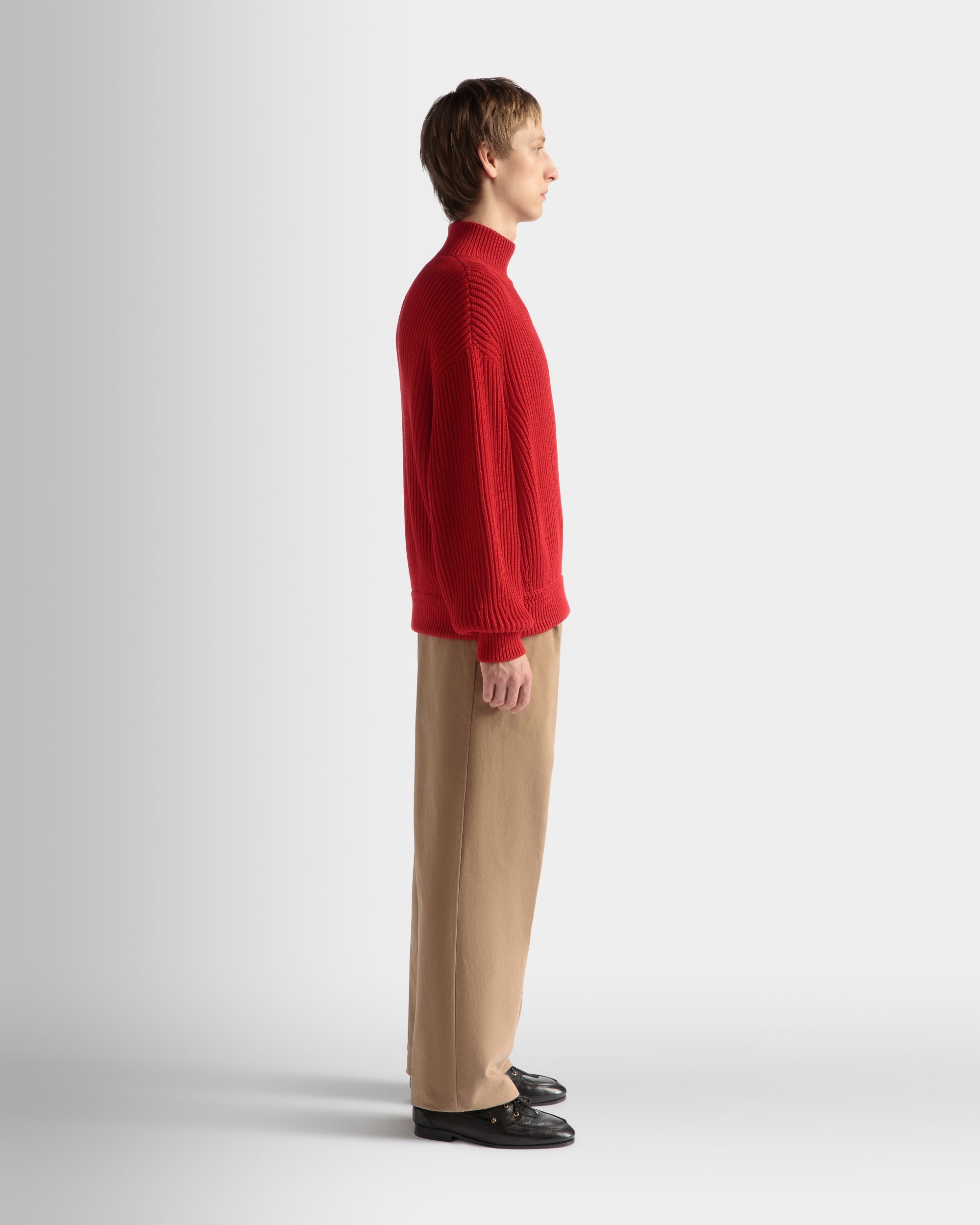 Maglione A Collo Alto In Cotone Candy Red - Uomo - Bally - 05