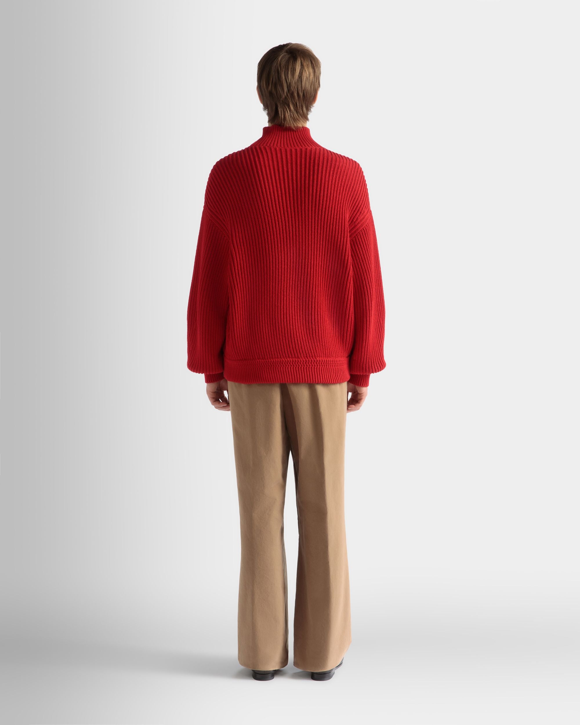 Maglione A Collo Alto In Cotone Candy Red - Uomo - Bally - 06