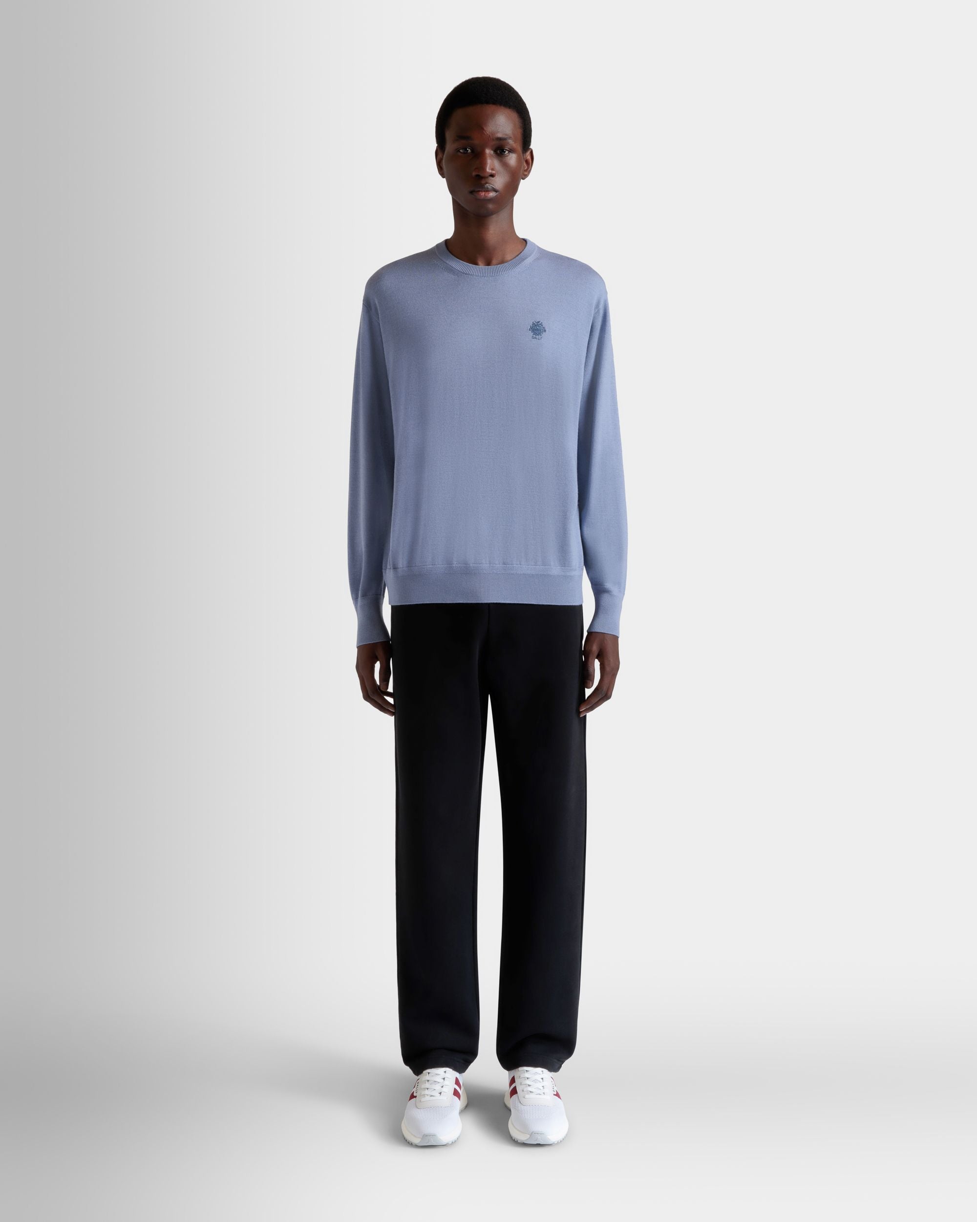 Pullover Girocollo In Misto Lana E Cashmere Light Blue - Uomo - Bally - 02