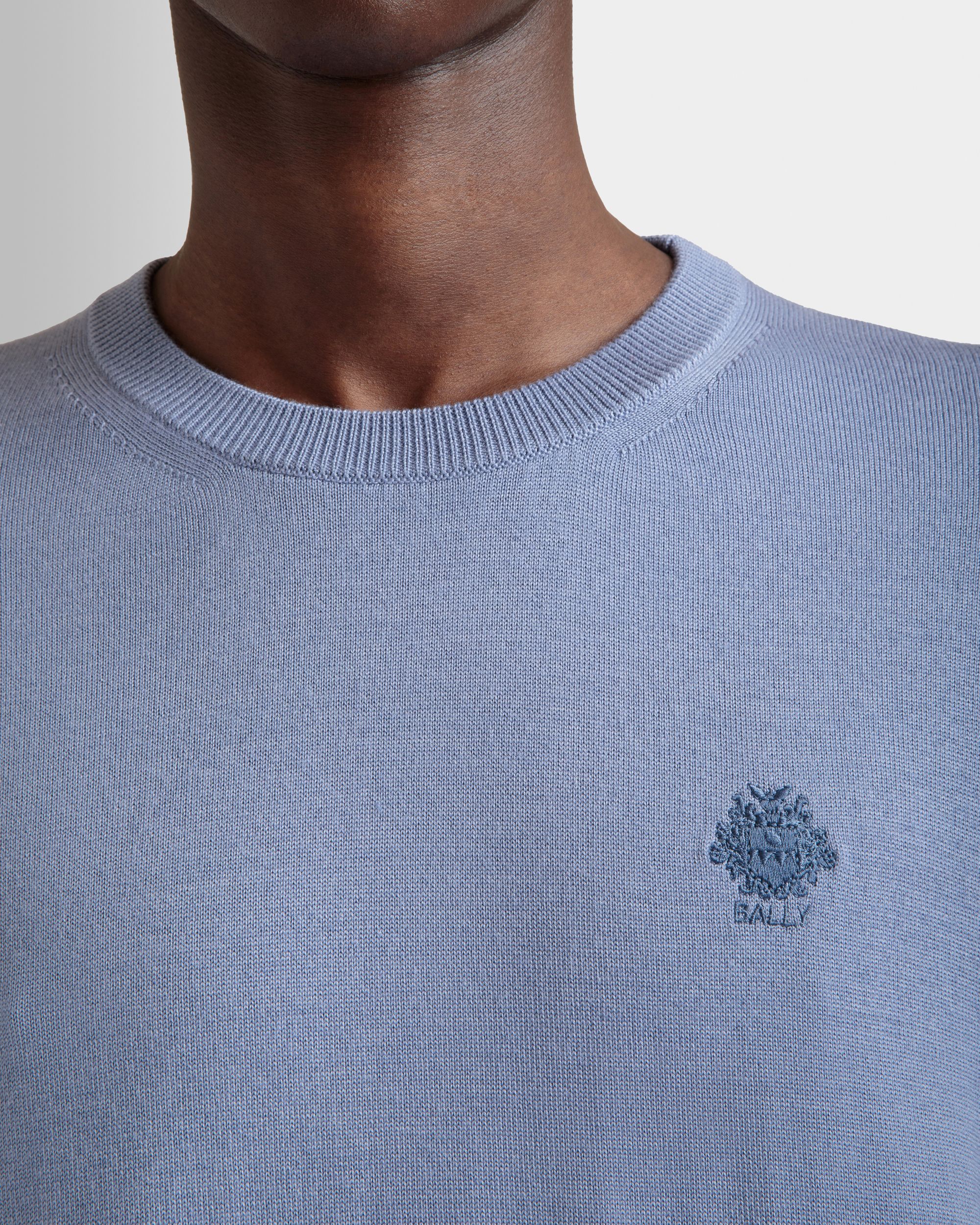 Pullover Girocollo In Misto Lana E Cashmere Light Blue - Uomo - Bally - 03