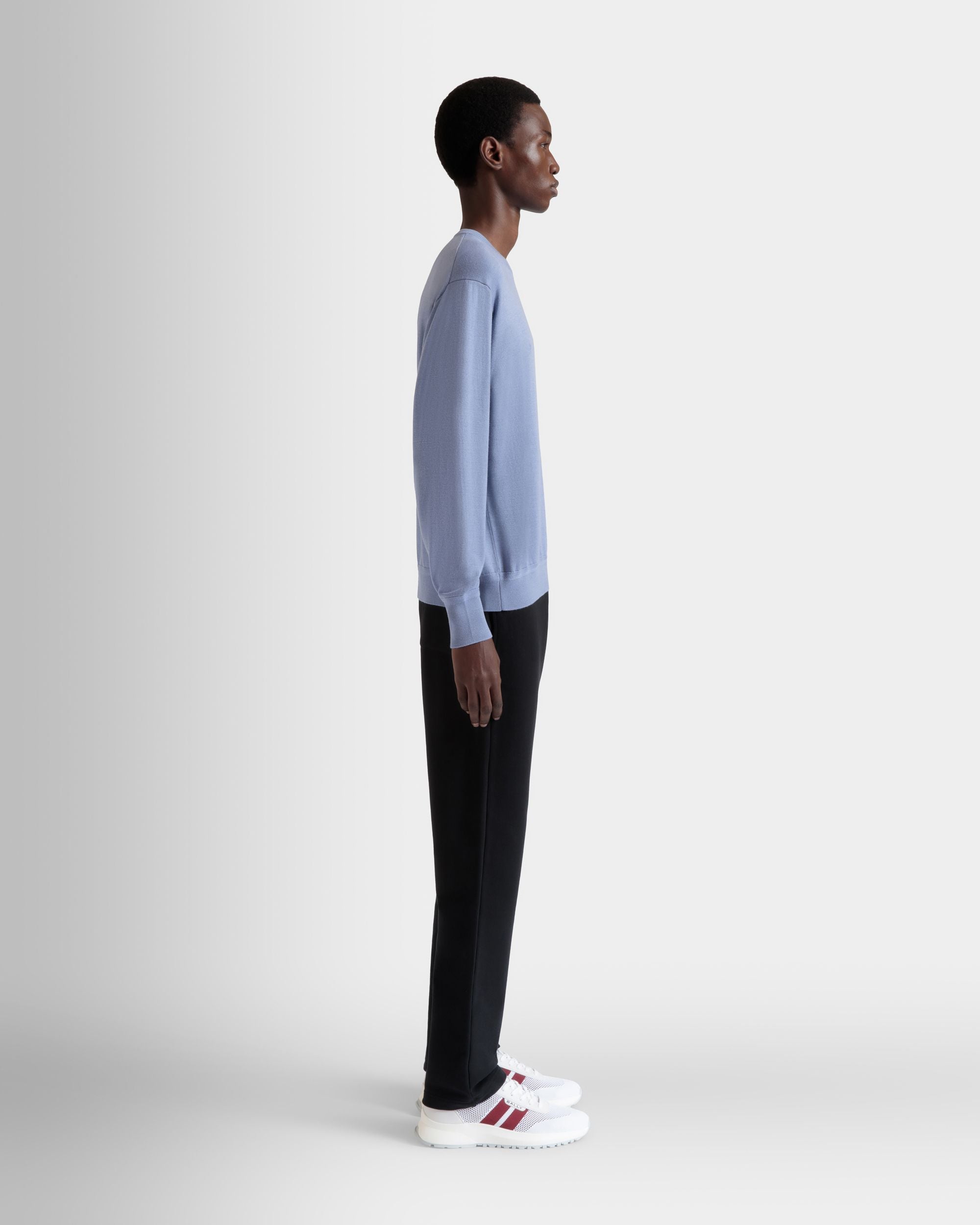 Pullover Girocollo In Misto Lana E Cashmere Light Blue - Uomo - Bally - 05