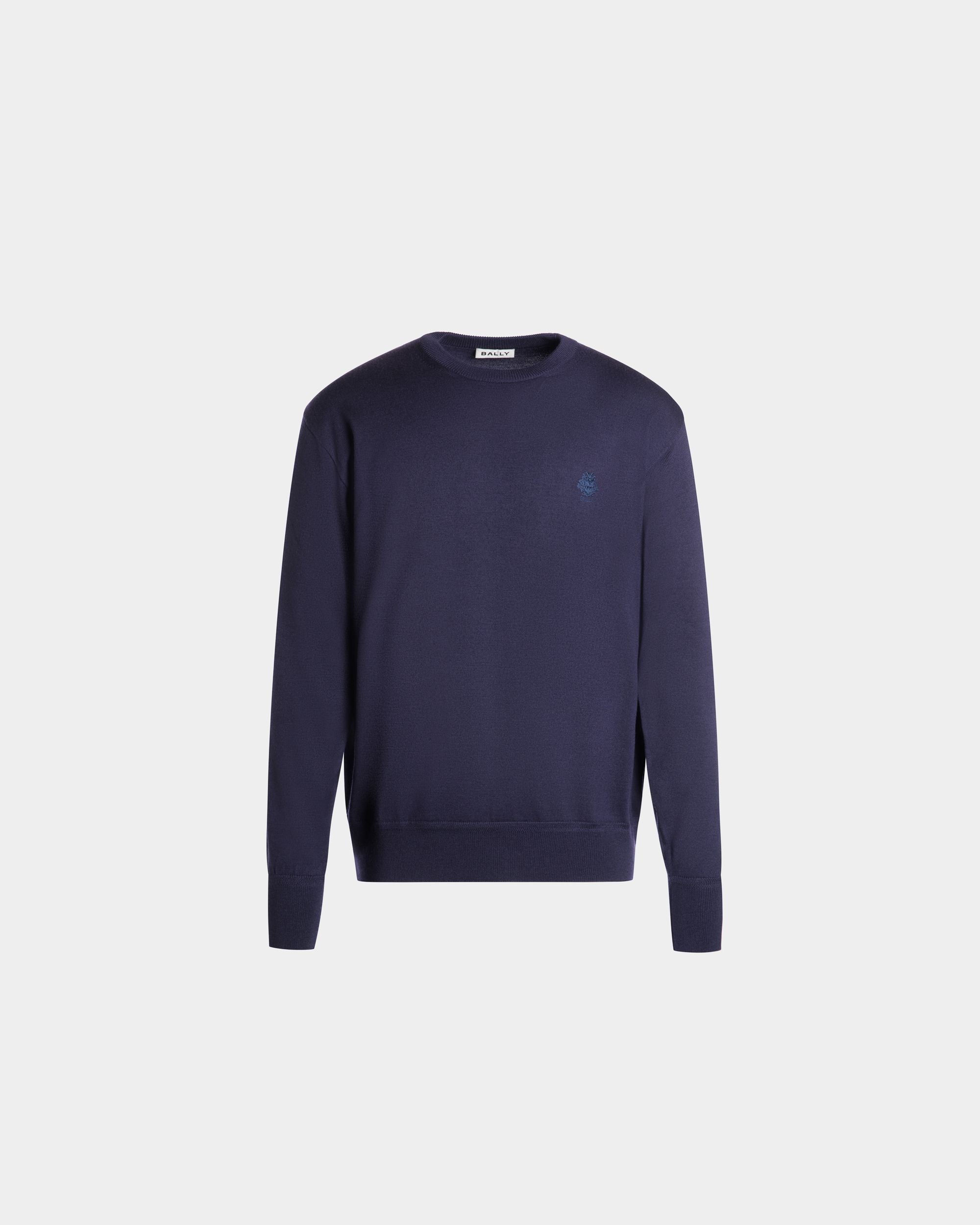 Pullover Girocollo In Misto Lana E Cashmere Navy Blue - Uomo - Bally - 01