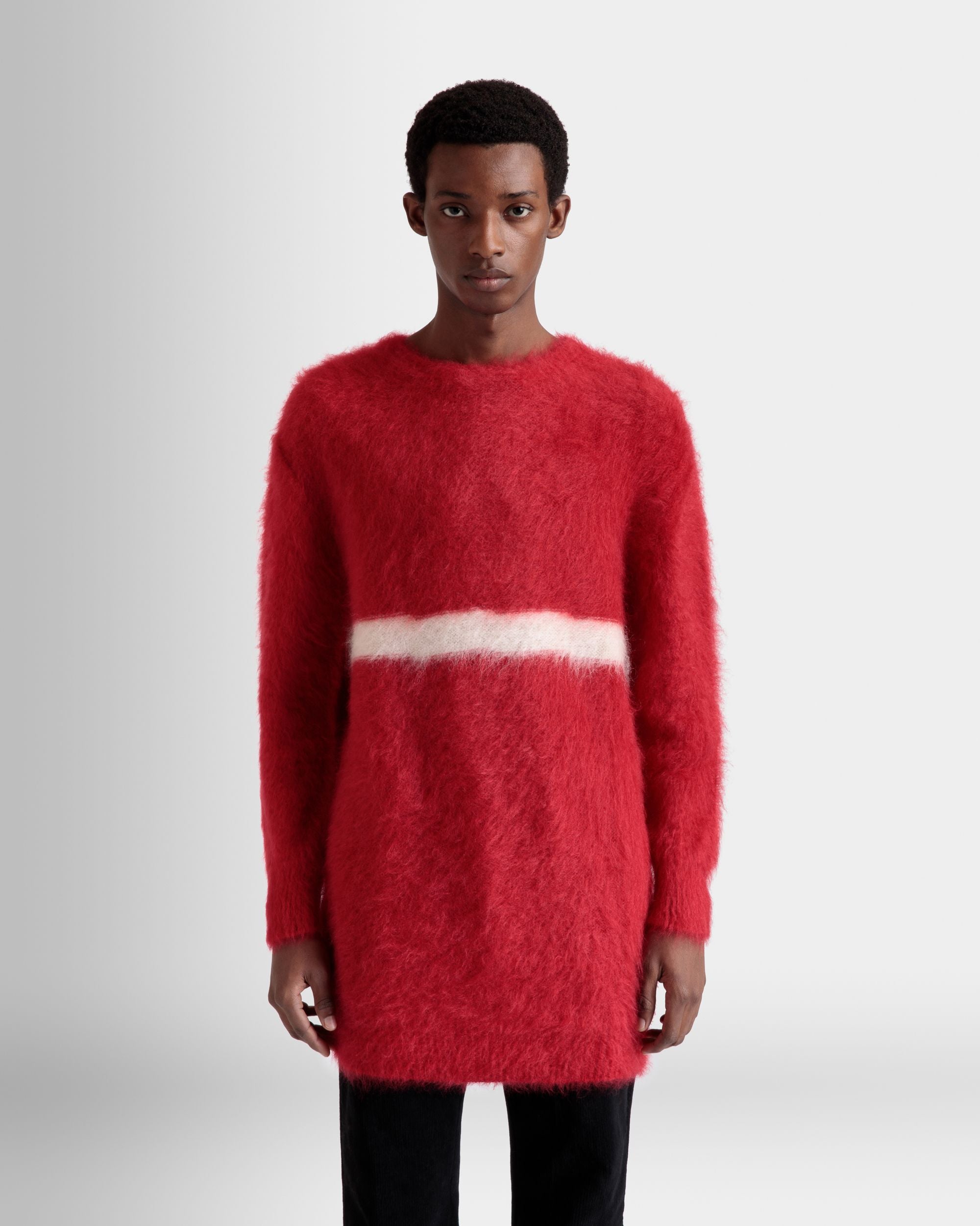 Pullover Girocollo In Seta E Mohair Rosso - Uomo - Bally - 03