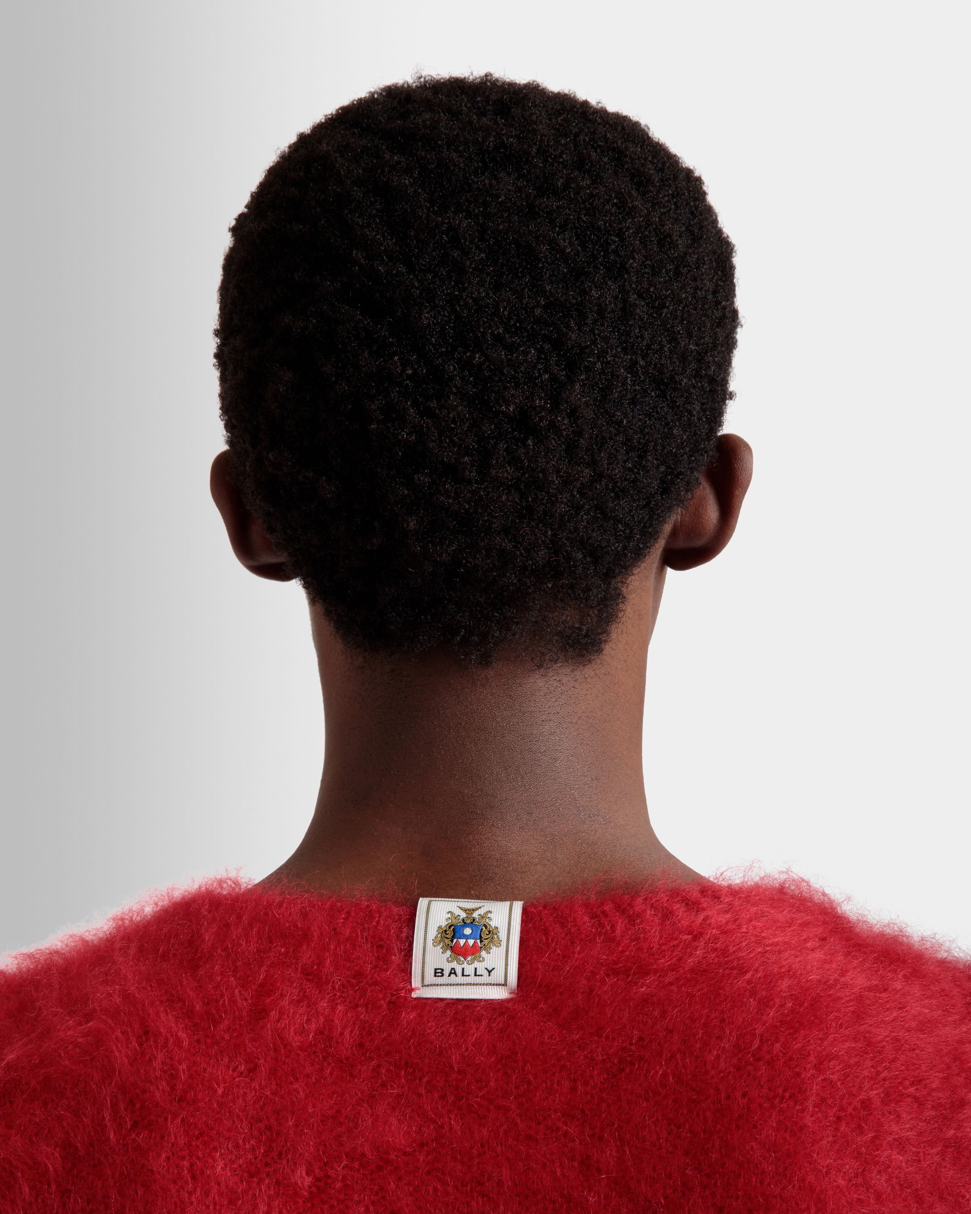 Pullover Girocollo In Seta E Mohair Rosso - Uomo - Bally - 04