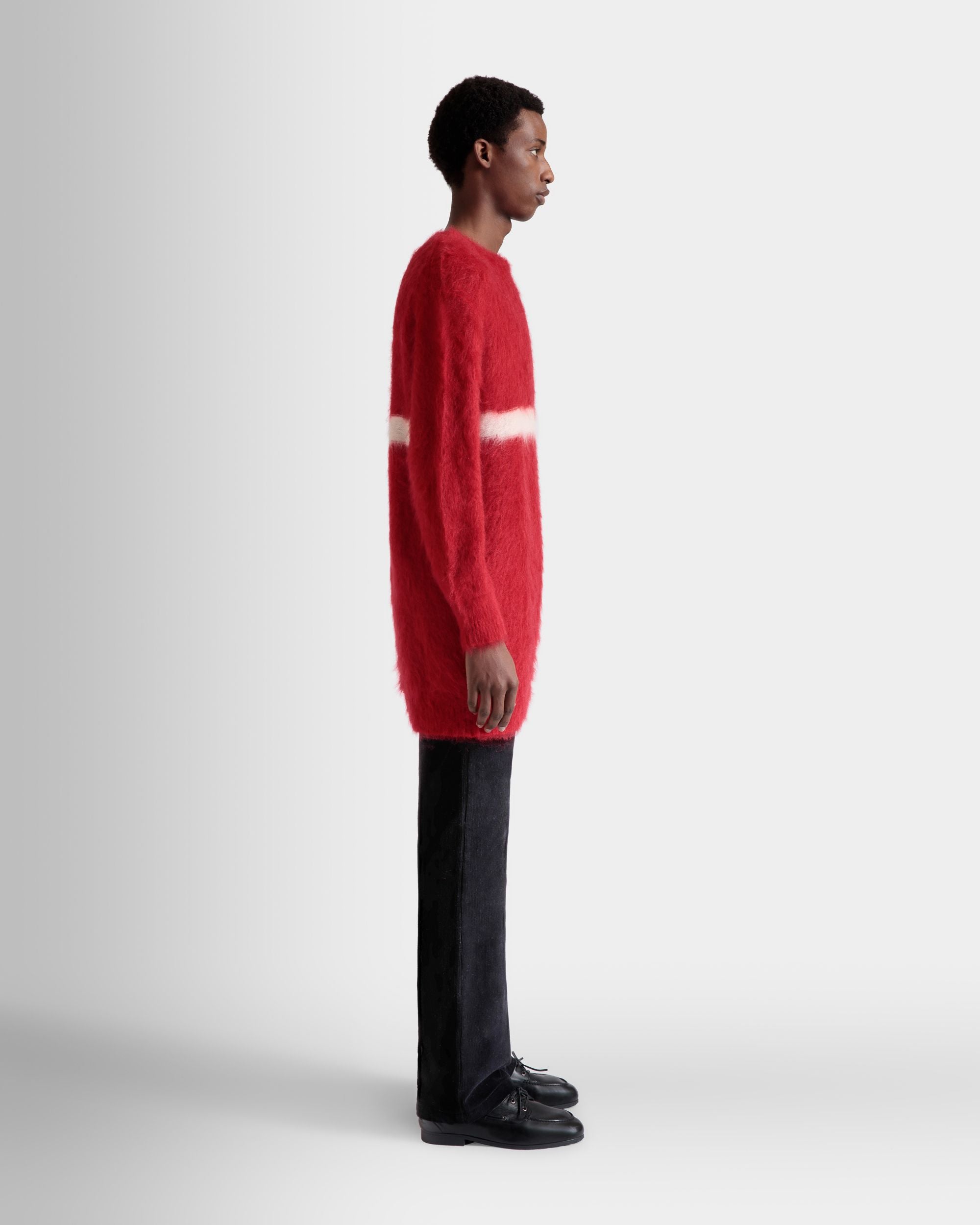 Pullover Girocollo In Seta E Mohair Rosso - Uomo - Bally - 05