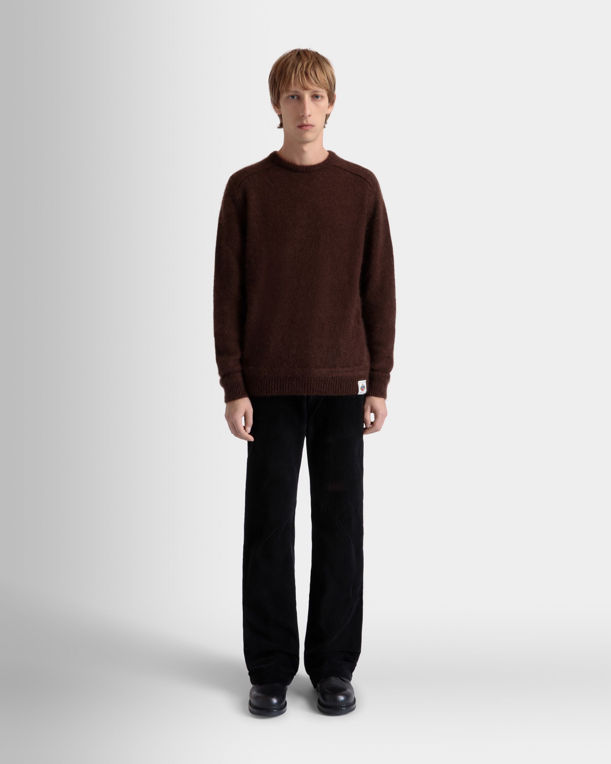 Pullover Girocollo In Mohair E Seta Marrone - Uomo - Bally - 02