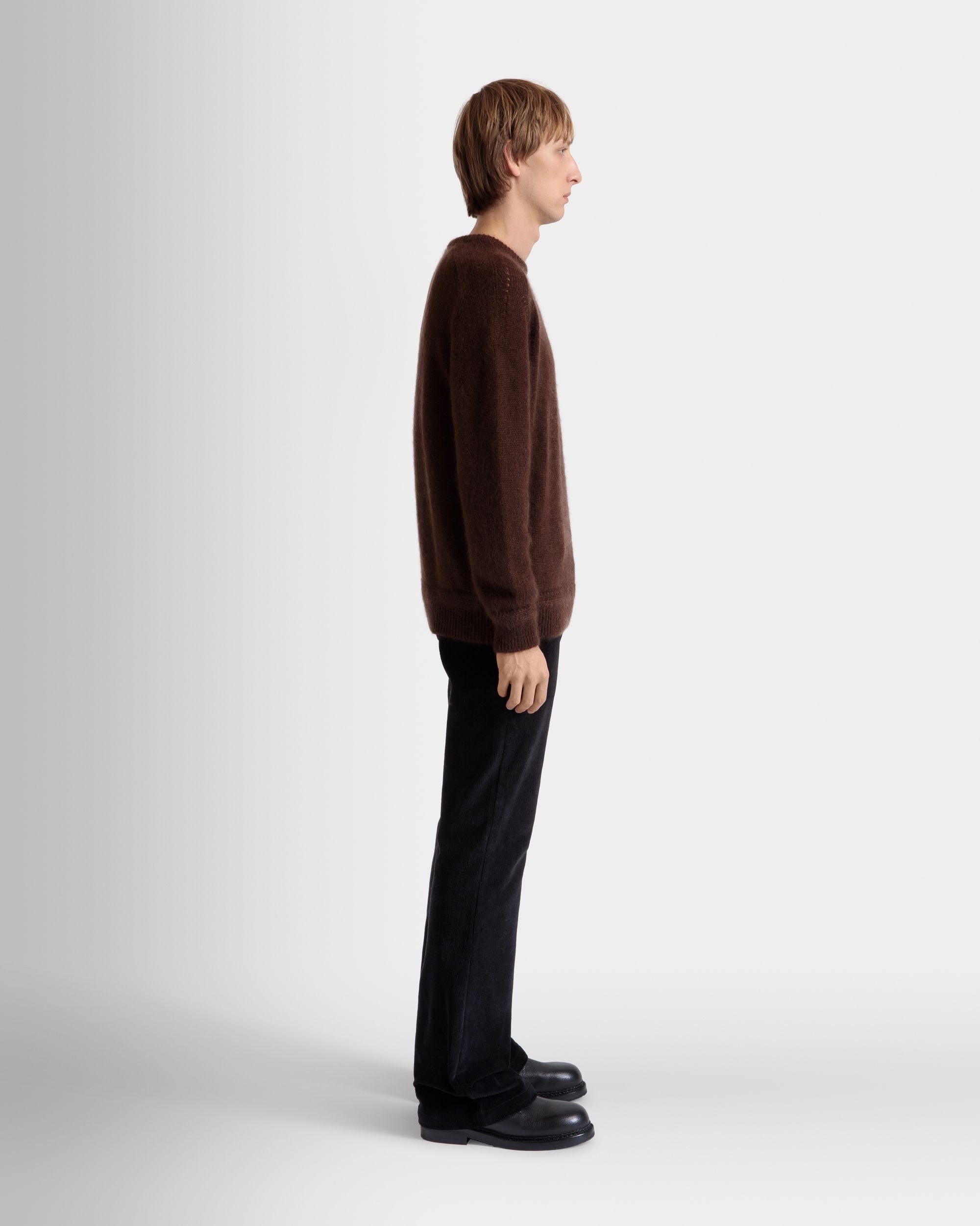 Pullover Girocollo In Mohair E Seta Marrone - Uomo - Bally - 05
