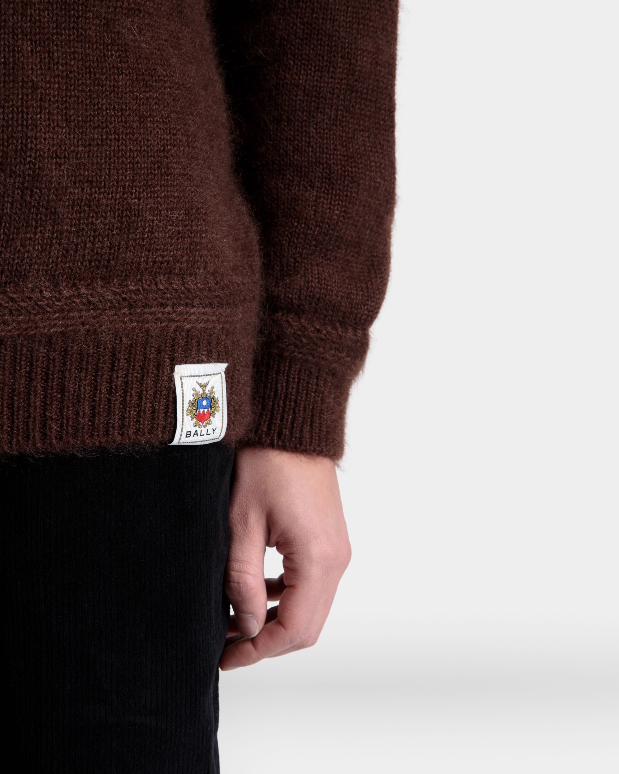 Pullover Girocollo In Mohair E Seta Marrone - Uomo - Bally - 08