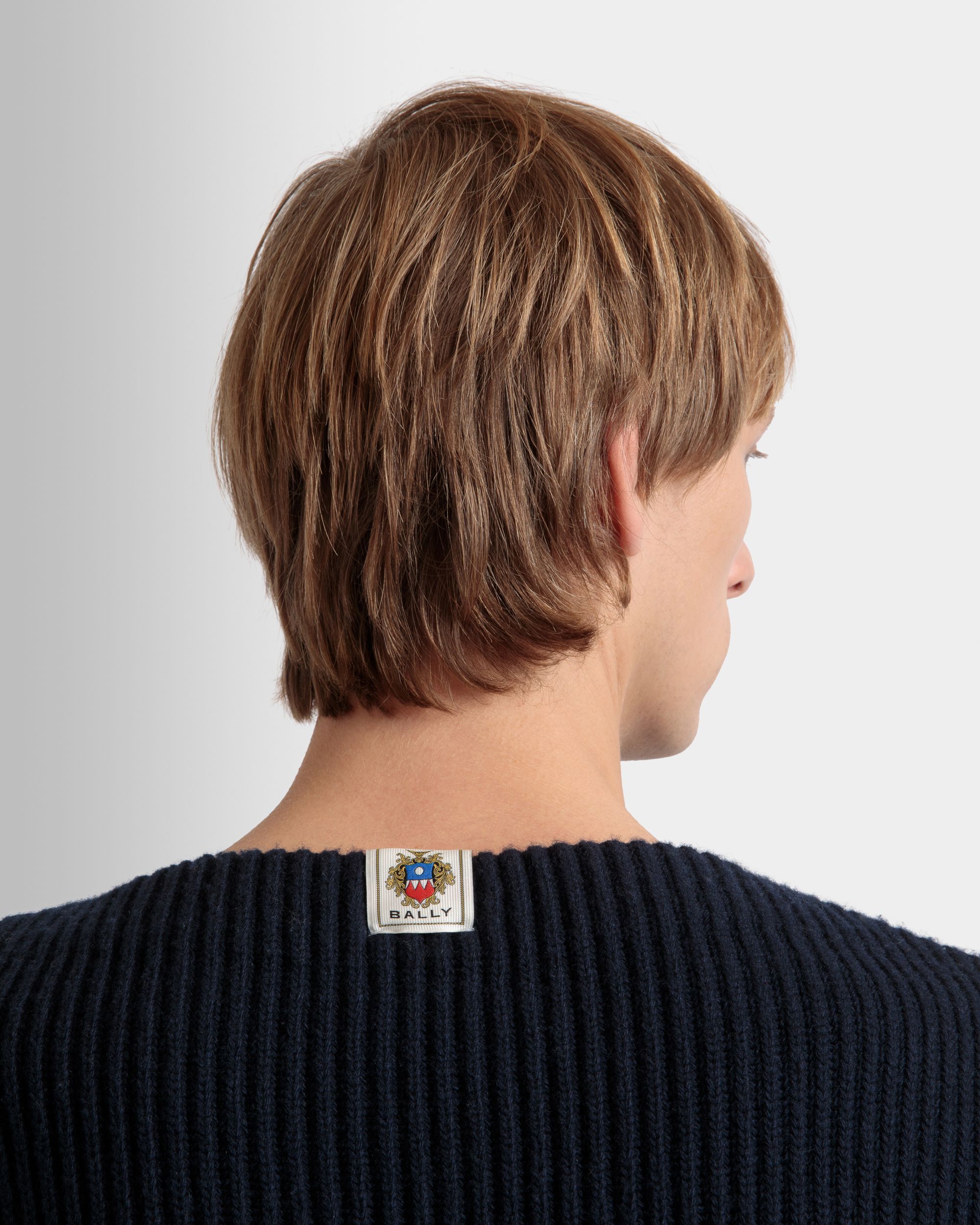 Pullover Girocollo In Lana Navy Blue - Uomo - Bally - 04