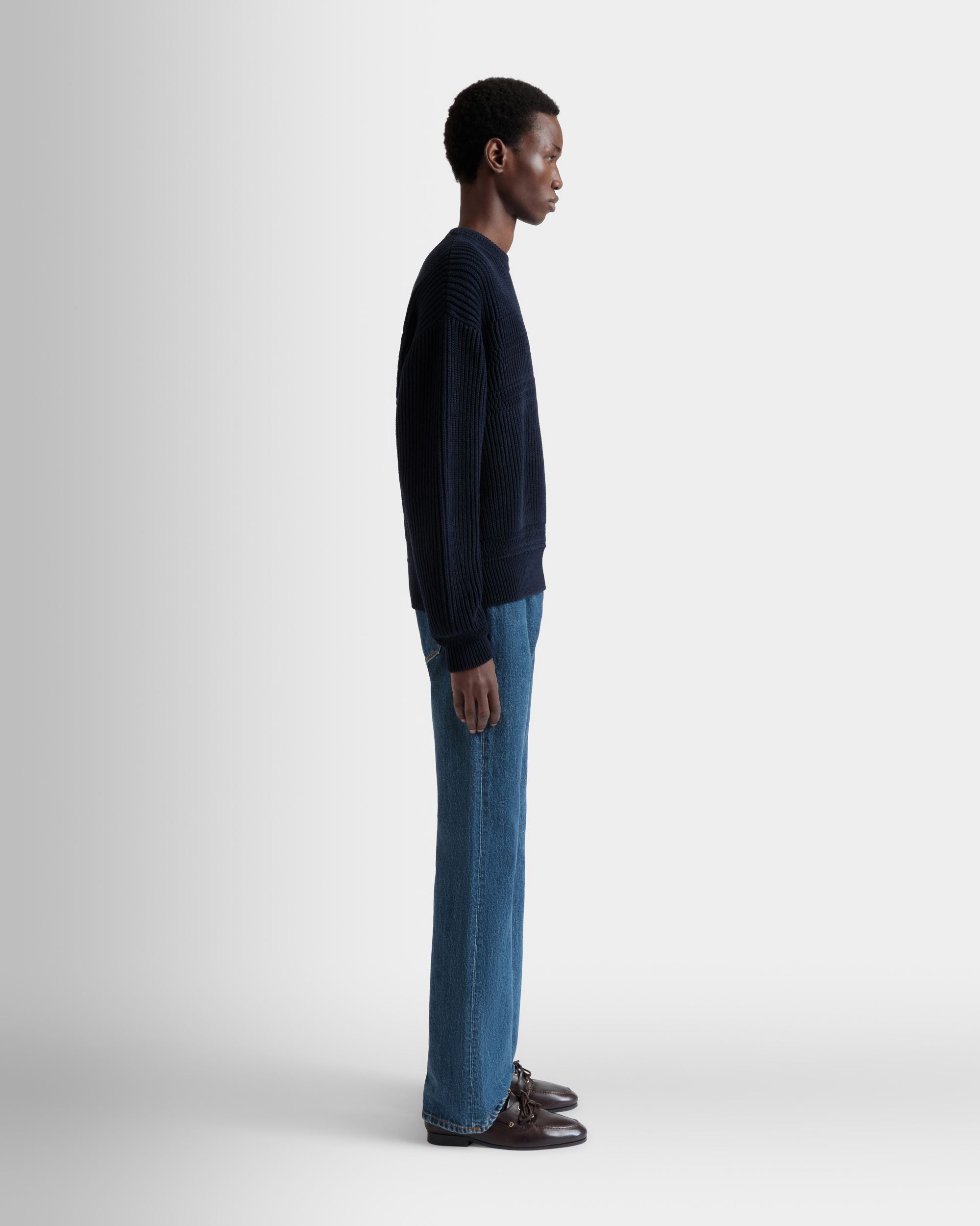 Pullover Girocollo In Cotone Navy Blue - Uomo - Bally - 05