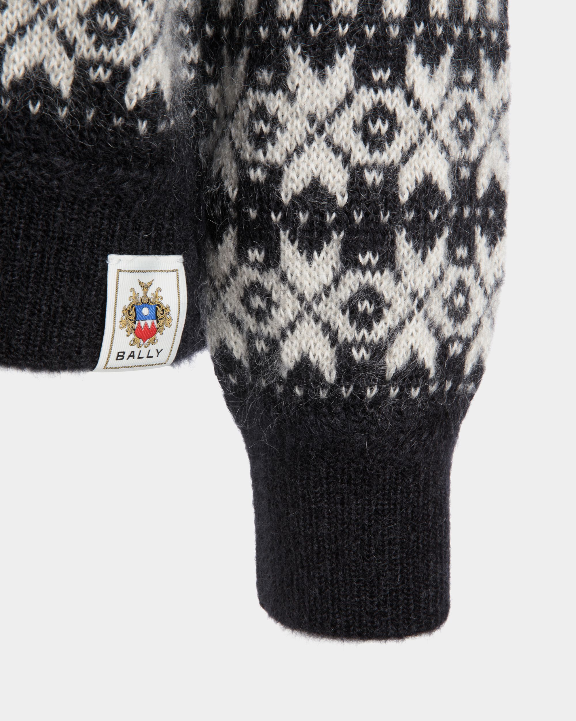 Pullover Girocollo In Mohair E Seta Bianco E Nero - Uomo - Bally - 04