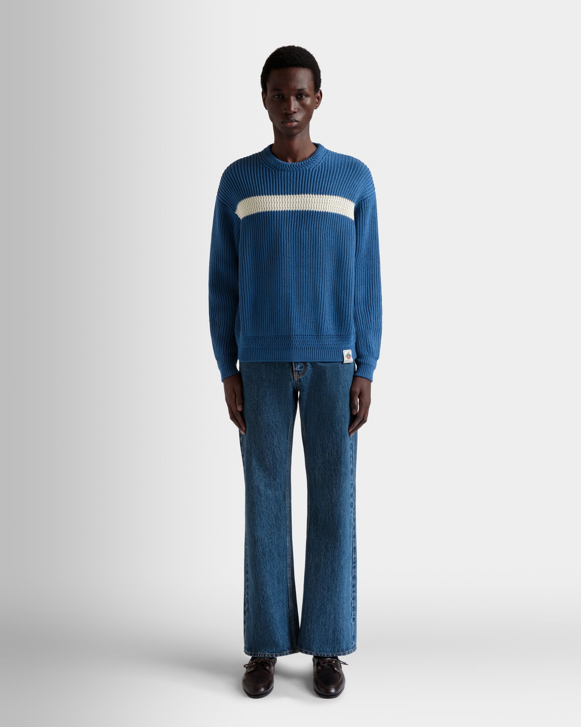 Pullover Girocollo In Cotone Medium Blue - Uomo - Bally - 02