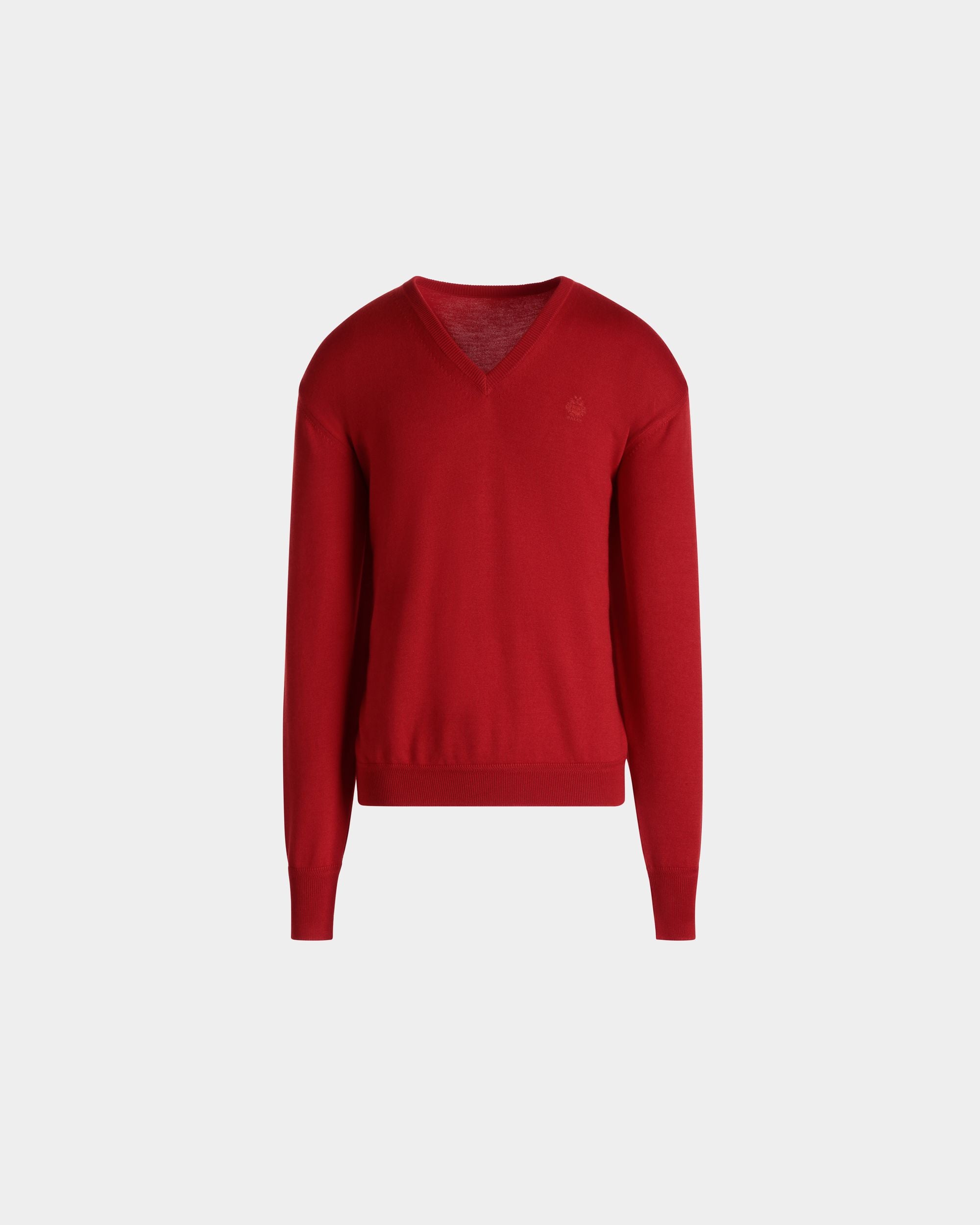 Knitwear V Neck In Red Mix Wool/Cash/Silk - Uomo - Bally - 01