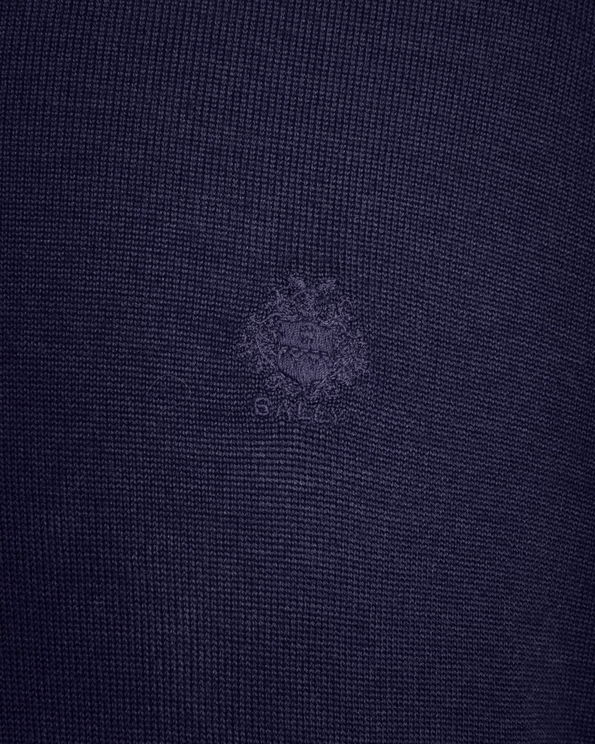 Polo In Lana E Cashmere Navy Blue Con Stemma Crest Ricamato - Uomo - Bally - 02