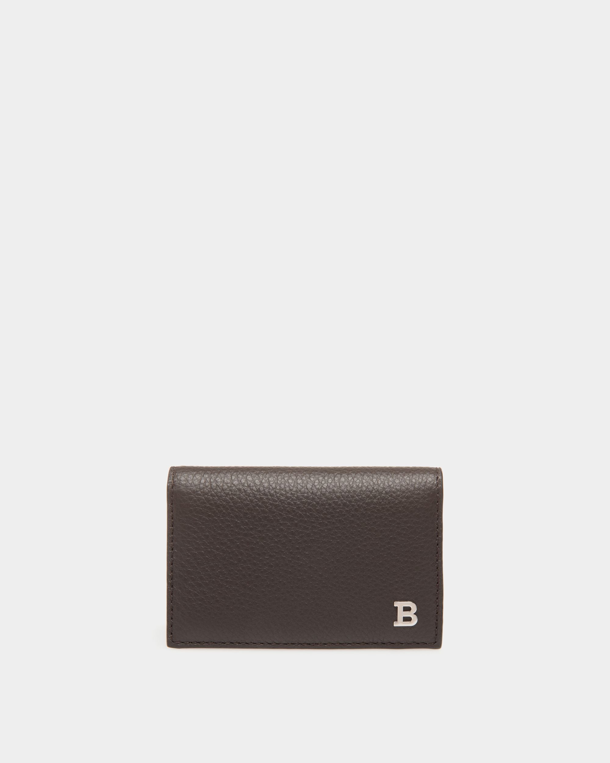 Business Card Holder In Brown Leather - Uomo - Bally - 01