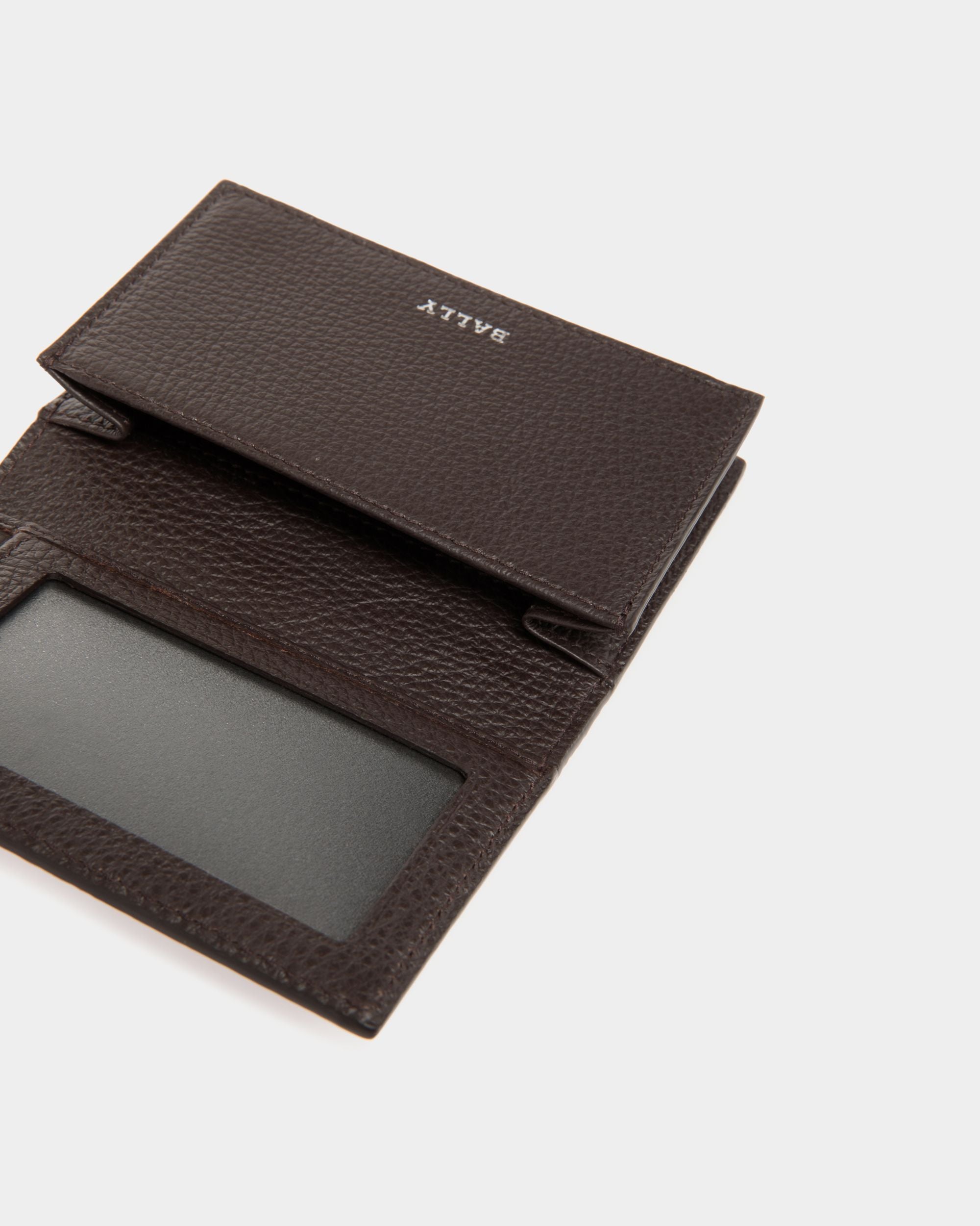 Business Card Holder In Brown Leather - Uomo - Bally - 04