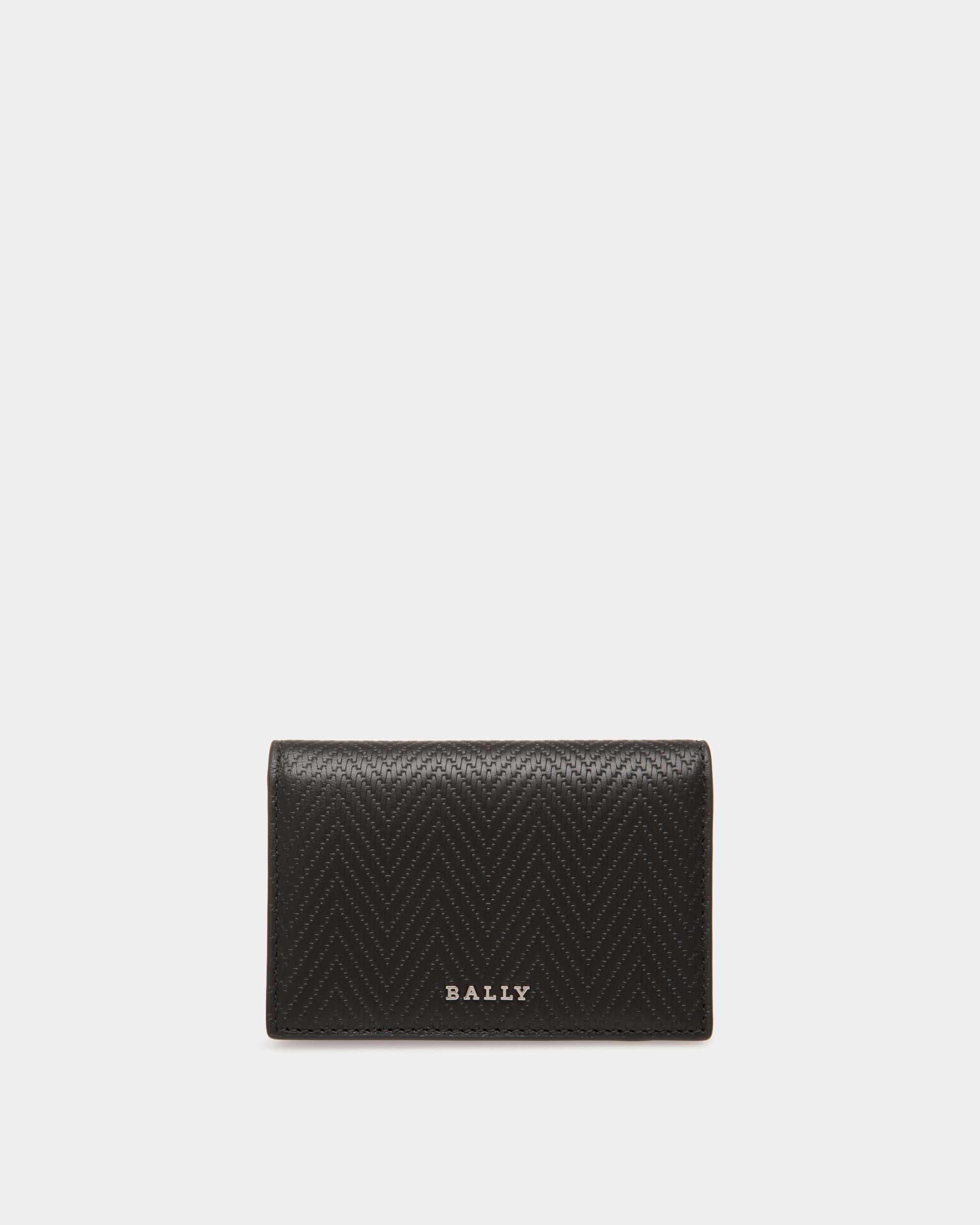 Business Card Holder In Black Leather - Uomo - Bally - 01