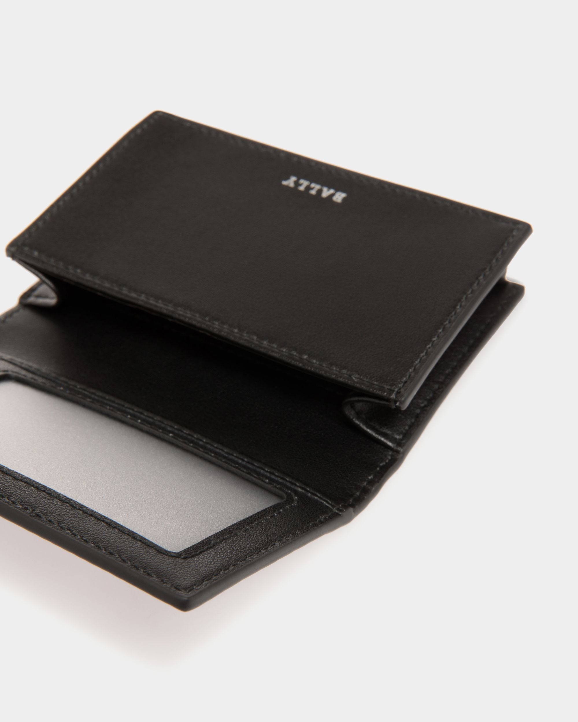 Business Card Holder In Black Leather - Uomo - Bally - 04