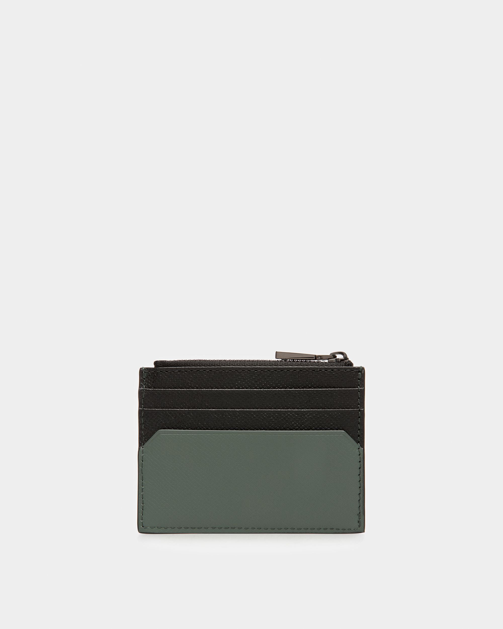 Byrion Portacarte Business In Pelle Nera E Verde Salvia - Uomo - Bally - 02
