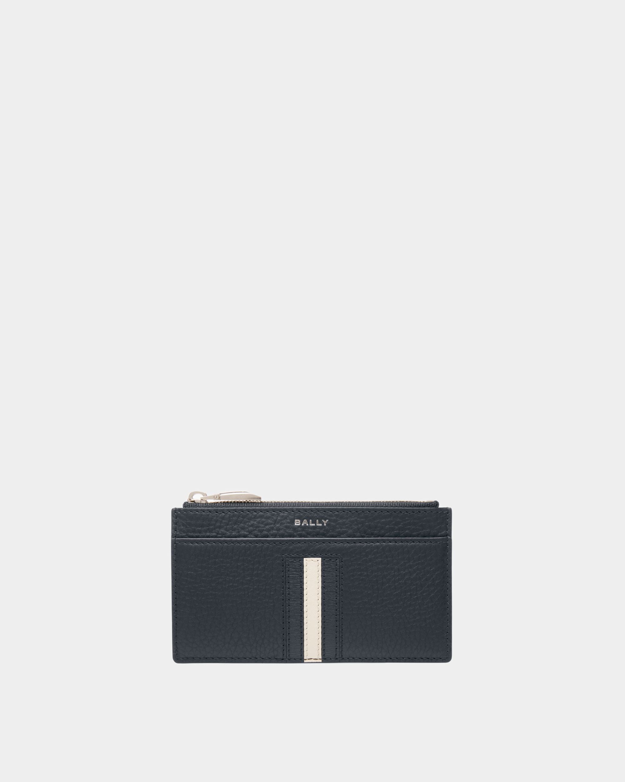 Portacarte Business Ribbon In Pelle Blu Scuro - Uomo - Bally - 01