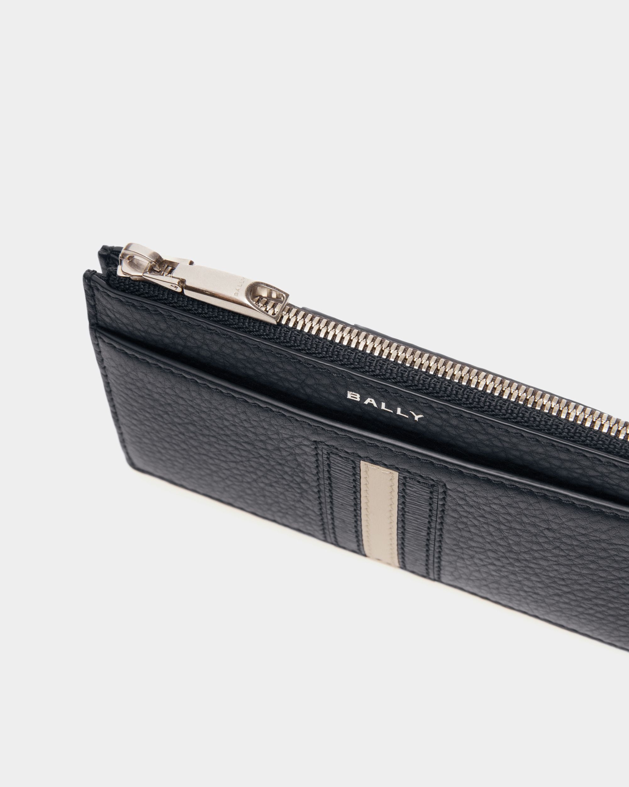 Portacarte Business Ribbon In Pelle Blu Scuro - Uomo - Bally - 04