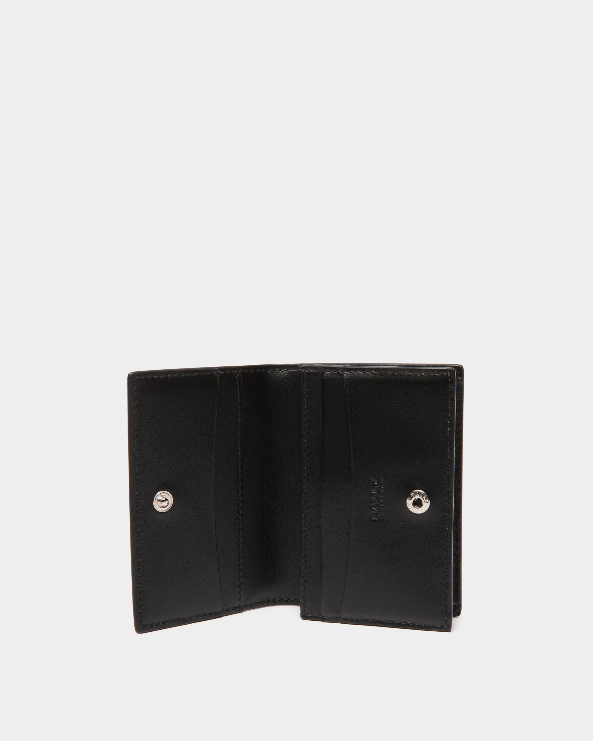 Porta Biglietti Da Visita Deco In Pelle Nera - Uomo - Bally - 03