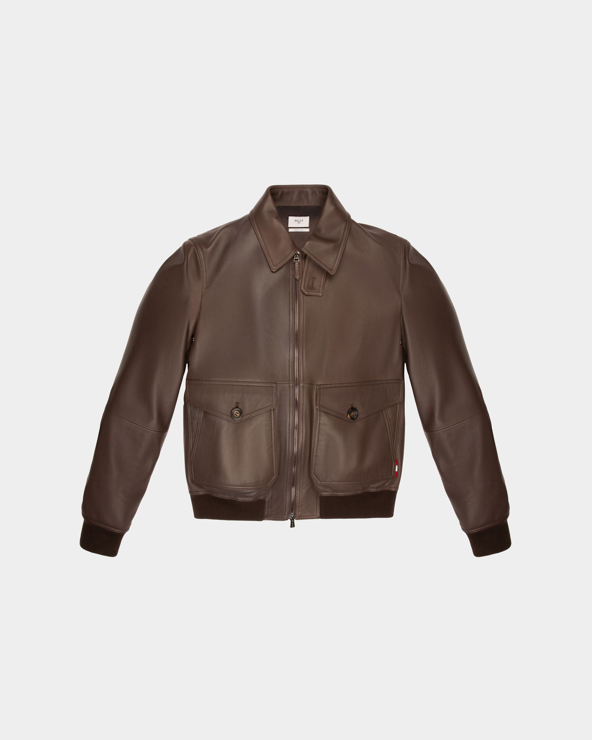 Giacca Con Colletto A Camicia In Pelle Marrone - Uomo - Bally - 03