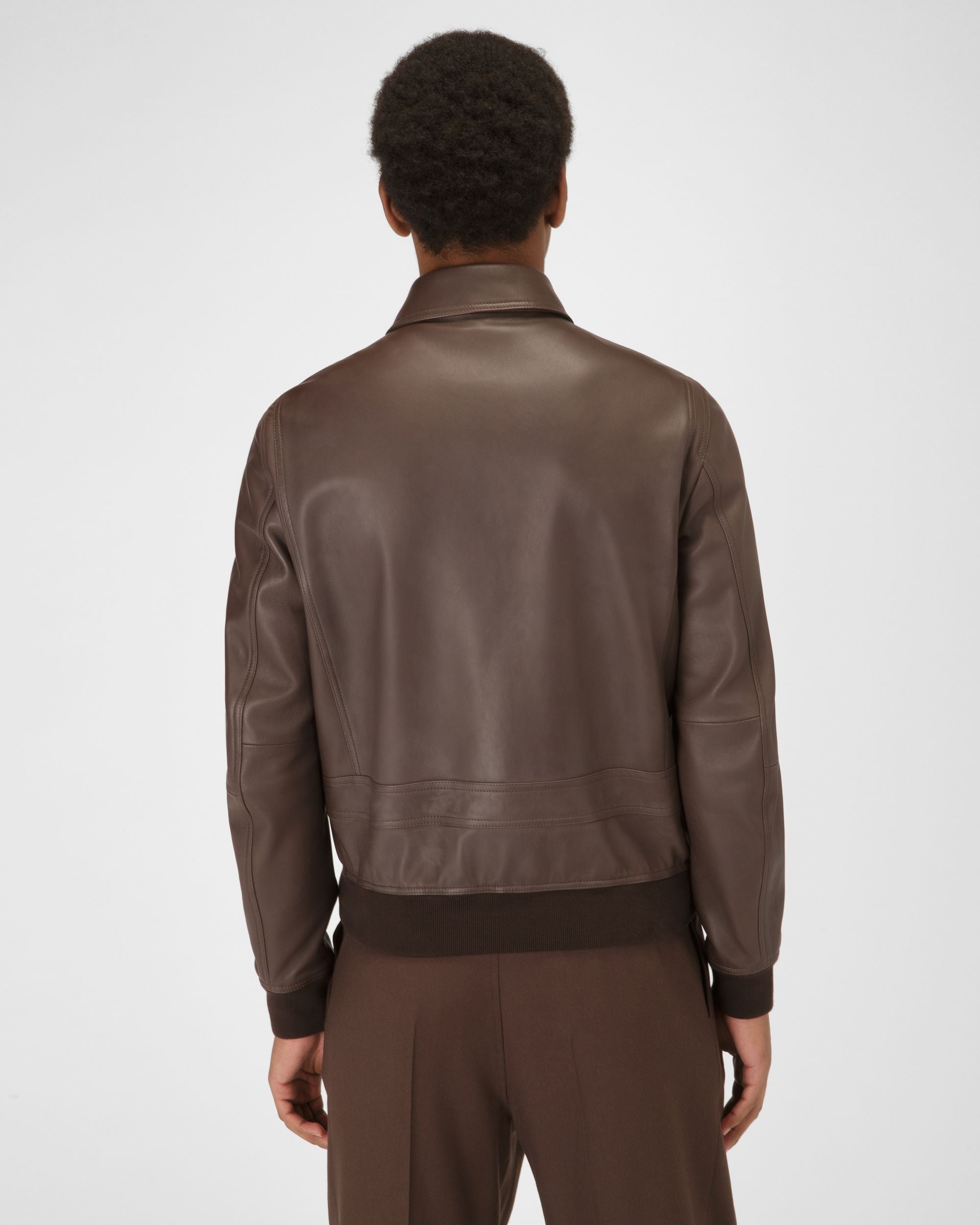 Giacca Con Colletto A Camicia In Pelle Marrone - Uomo - Bally - 05