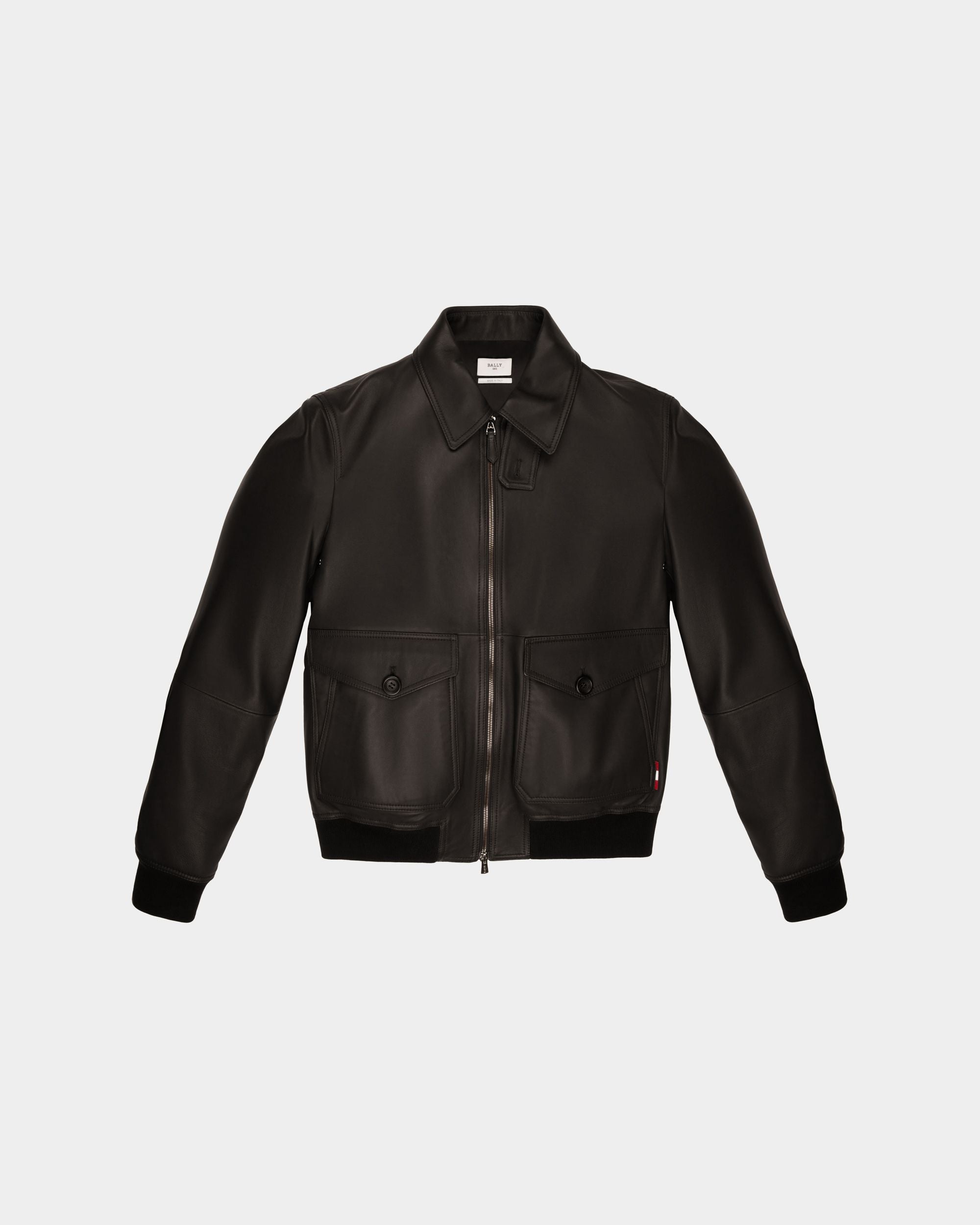 Giacca Con Collo A Camicia In Pelle Nera - Uomo - Bally - 01