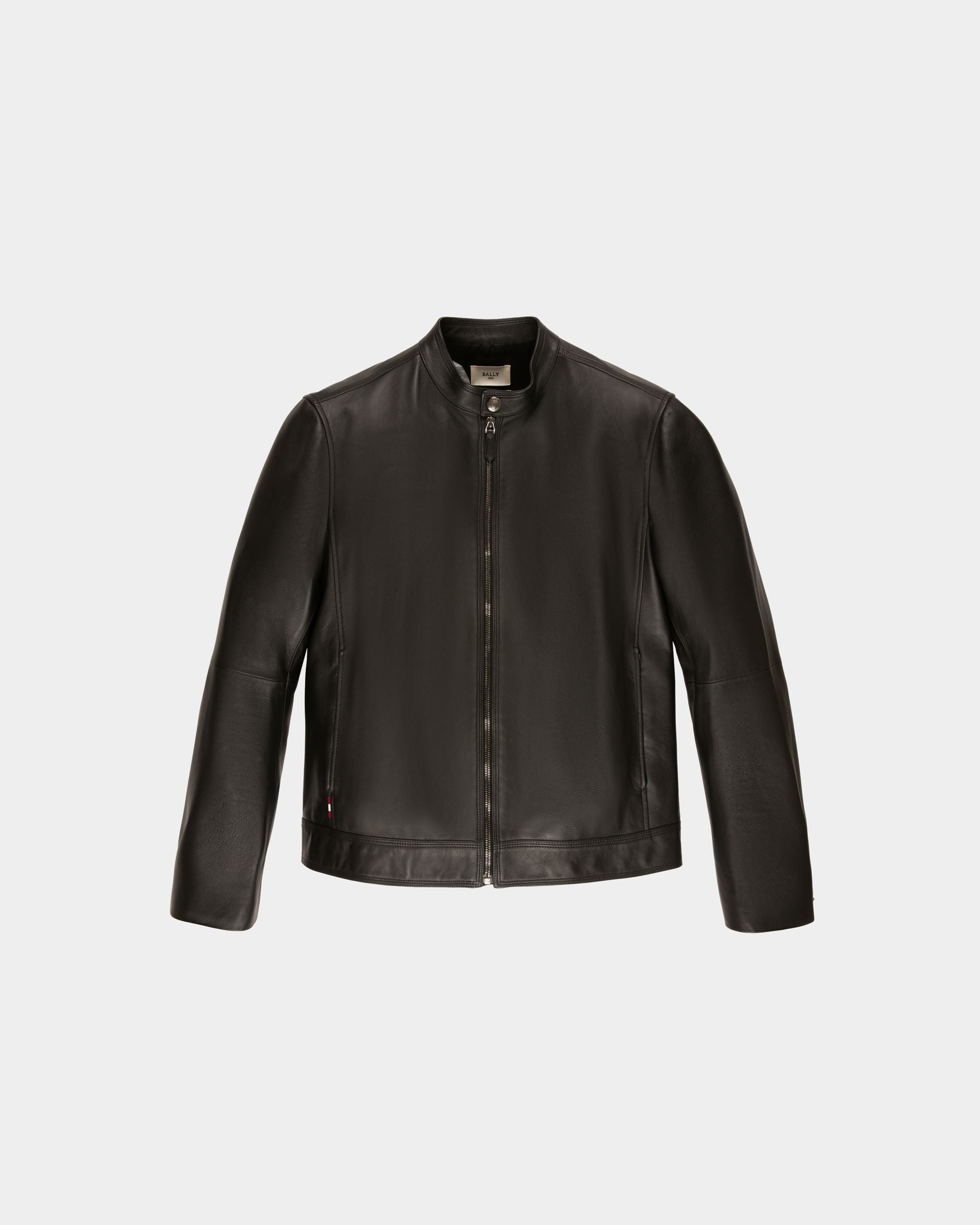 Giacca Con Collo Alto In Pelle Nera - Uomo - Bally - 01