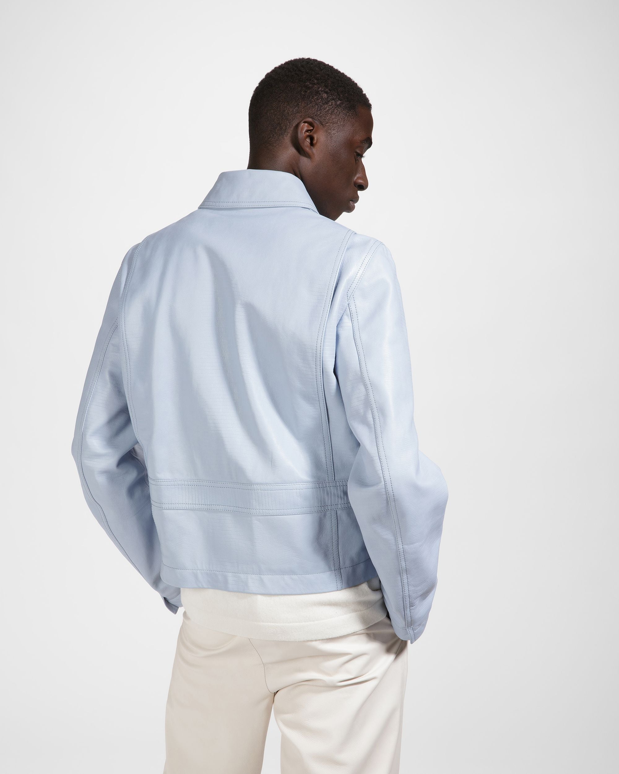 Giacca In Pelle Azzurra - Uomo - Bally - 06