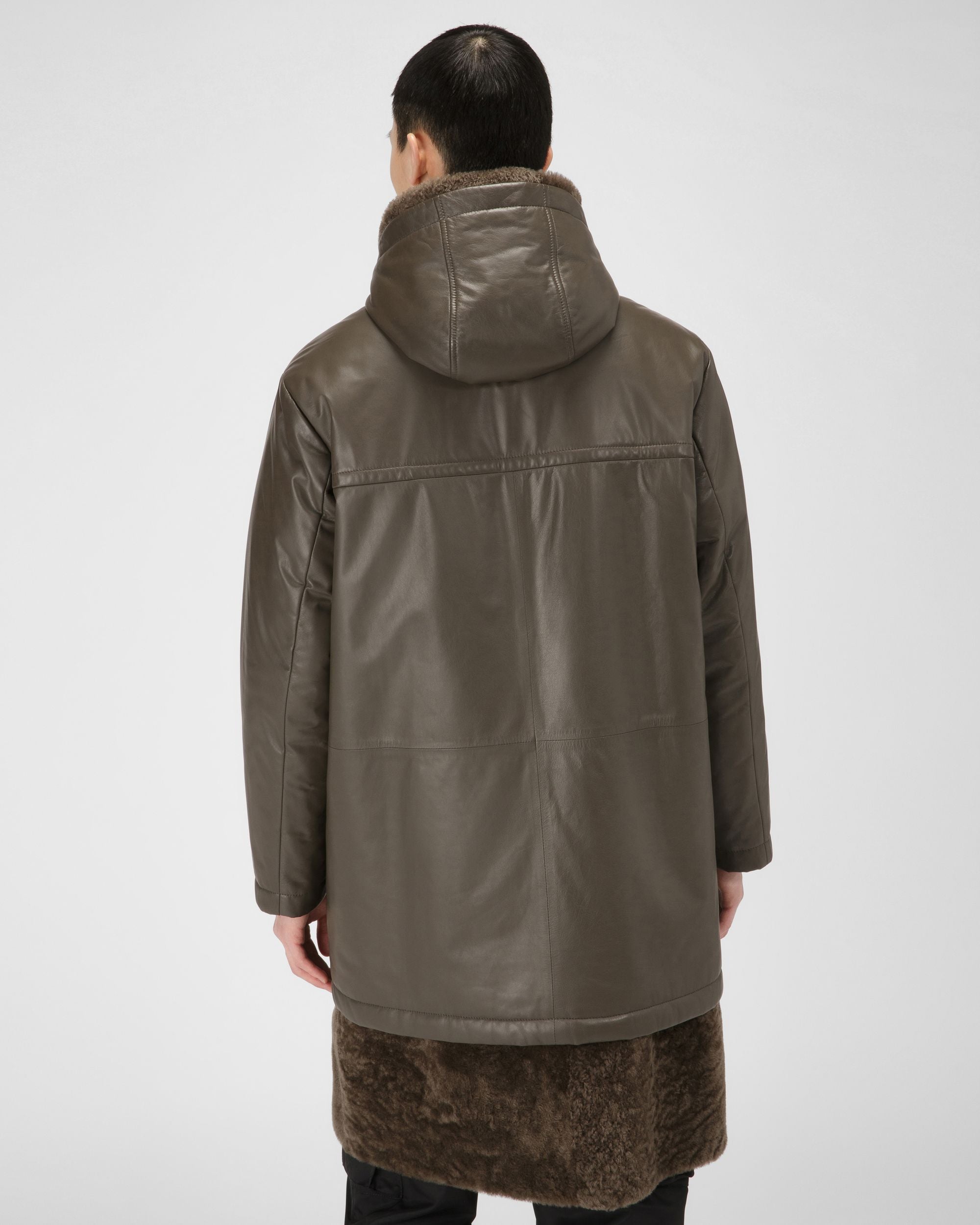 Parka Imbottito In Pelle Marrone - Uomo - Bally - 03