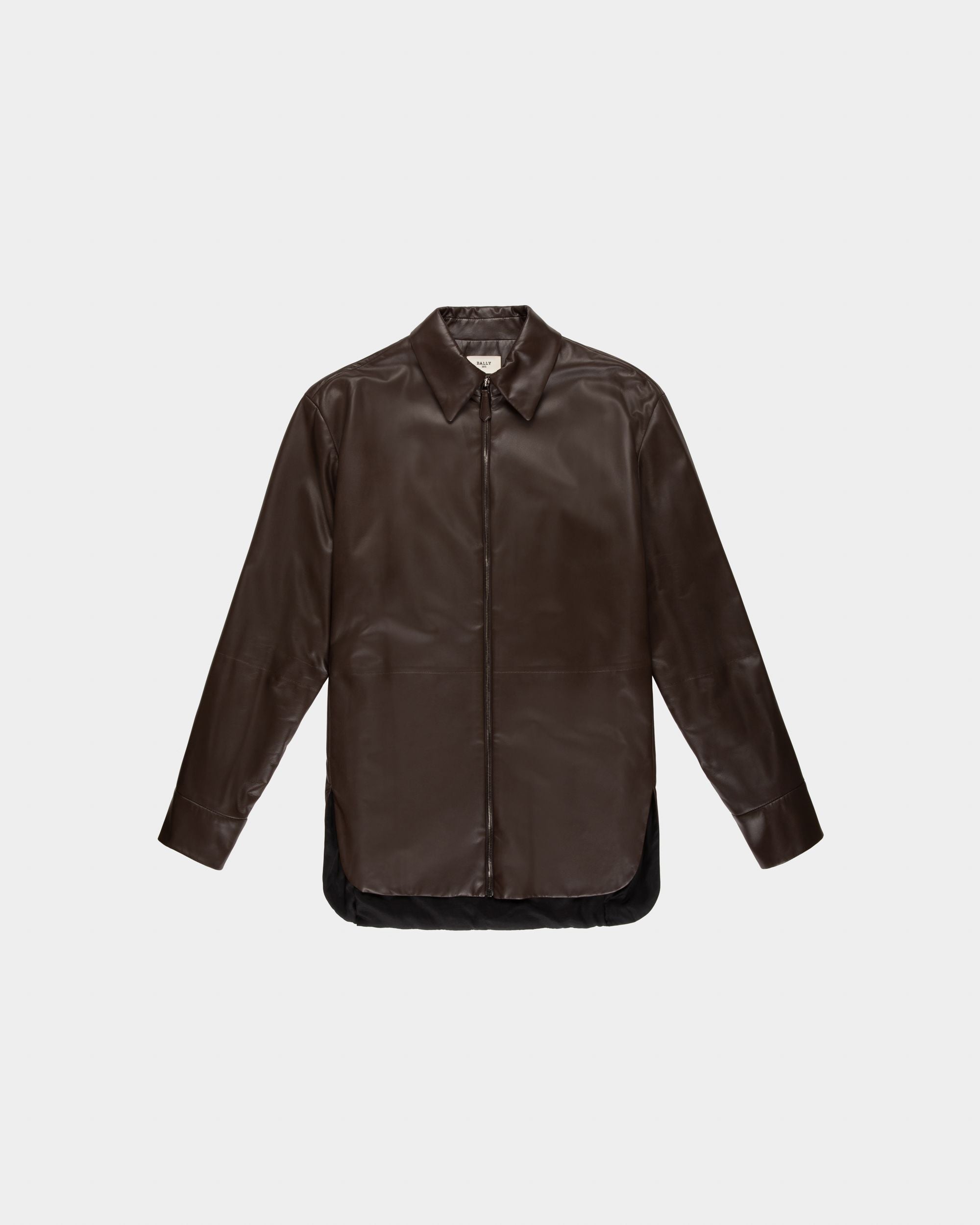 Giacca Con Zip In Pelle Marrone Ebano - Uomo - Bally - 04